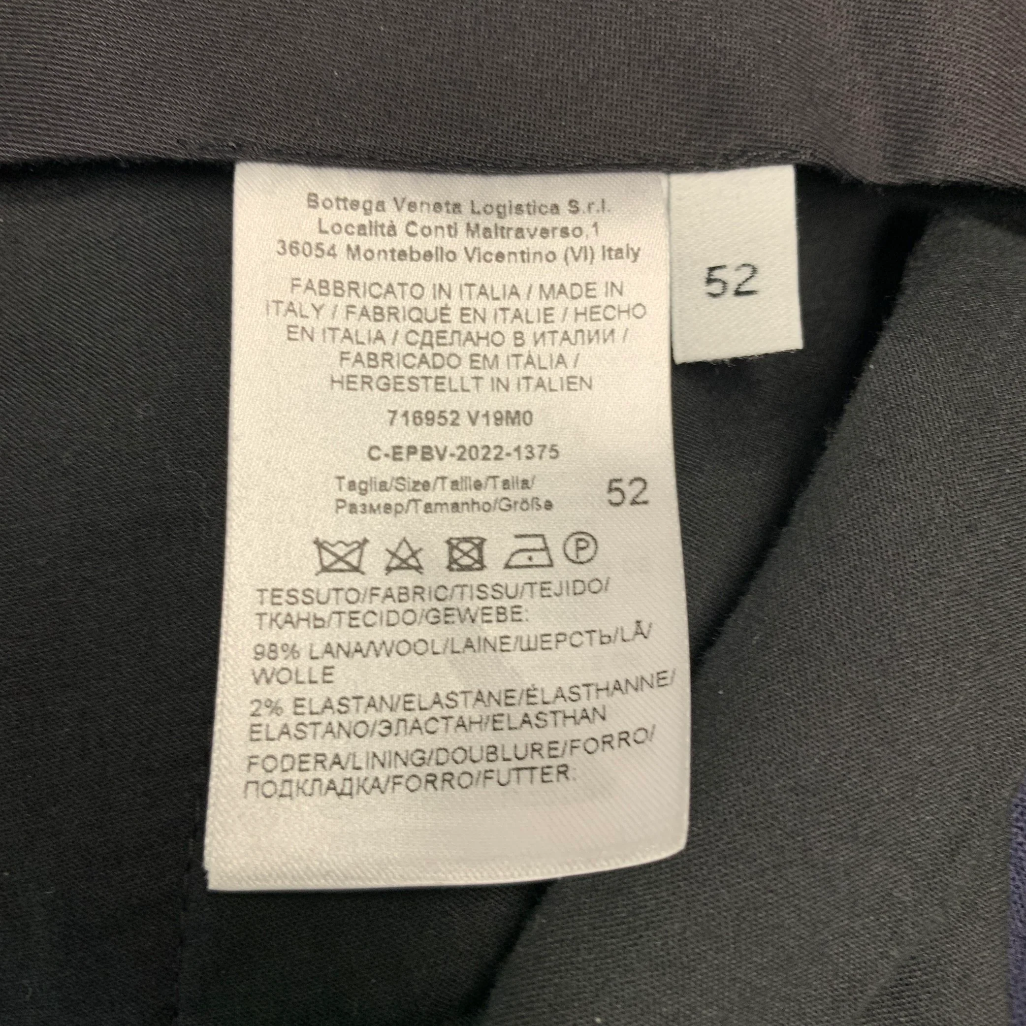 BOTTEGA VENETA Size 36 Navy Wool Blend Zip Fly Dress Pants - Image 4