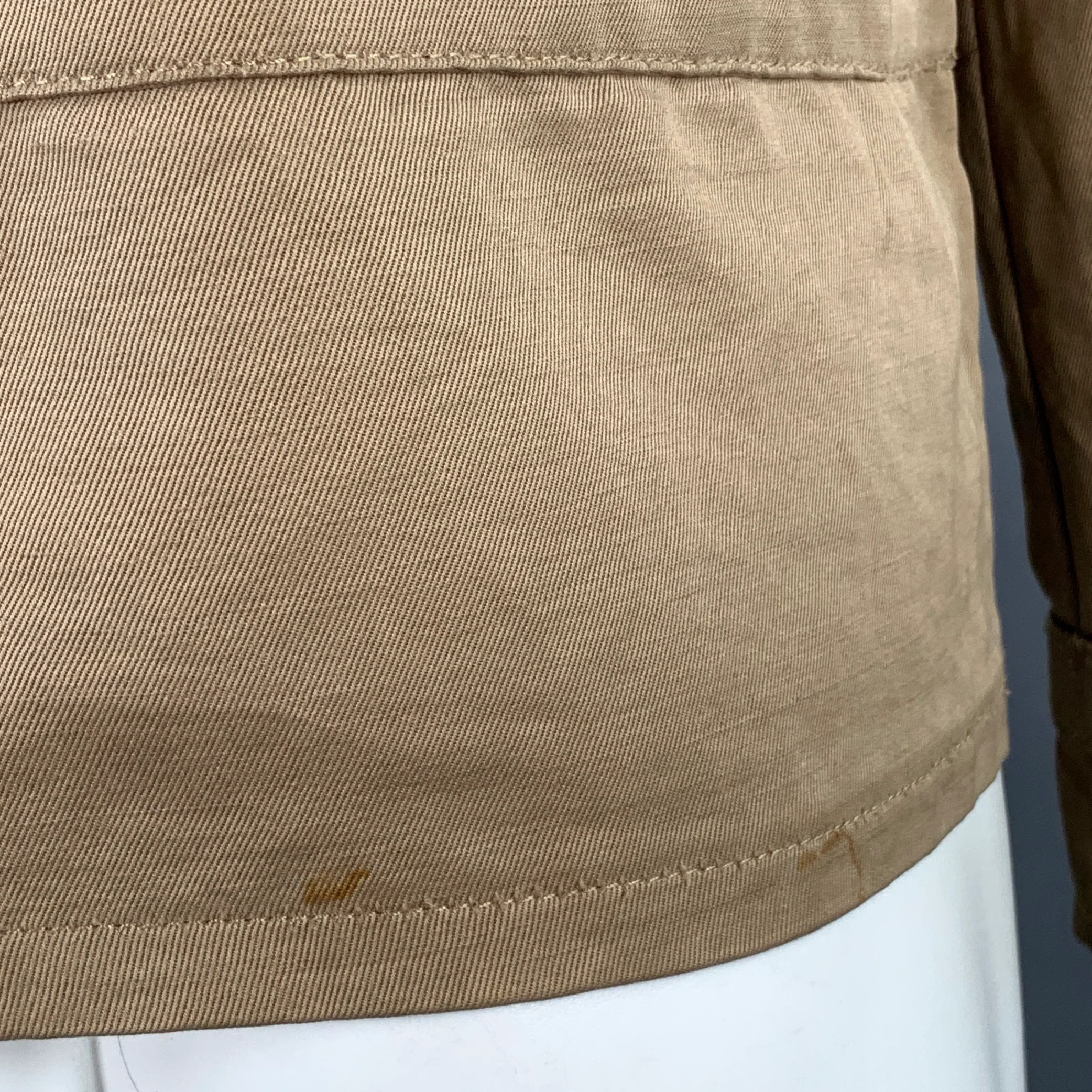 BOTTEGA VENETA Size 40 Khaki Linen Cotton Twill Buckles Zip Up Bondage Jacket - Image 5