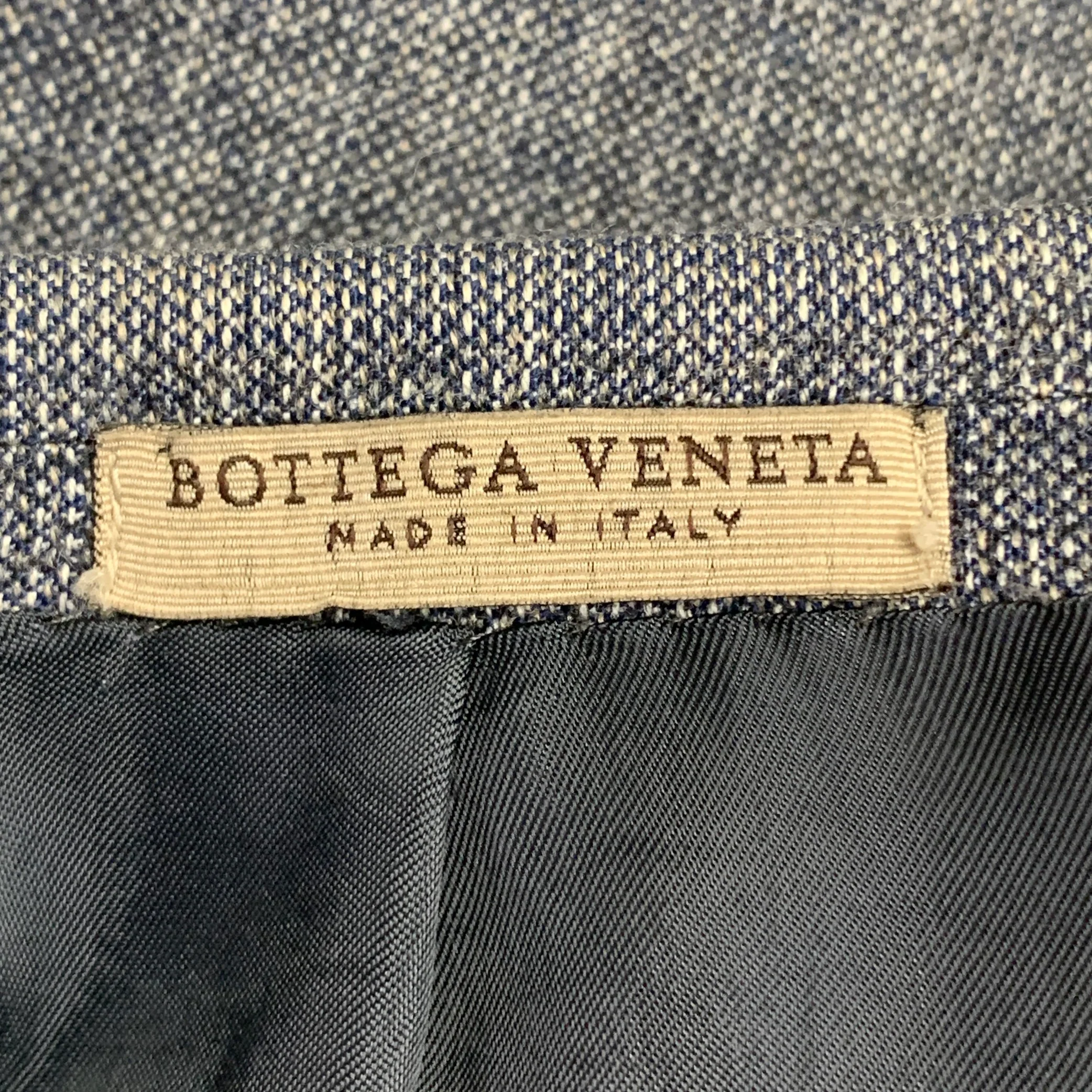 BOTTEGA VENETA Size 46 Navy White Melange Virgin Wool Notch Lapel Sport Coat - Image 9