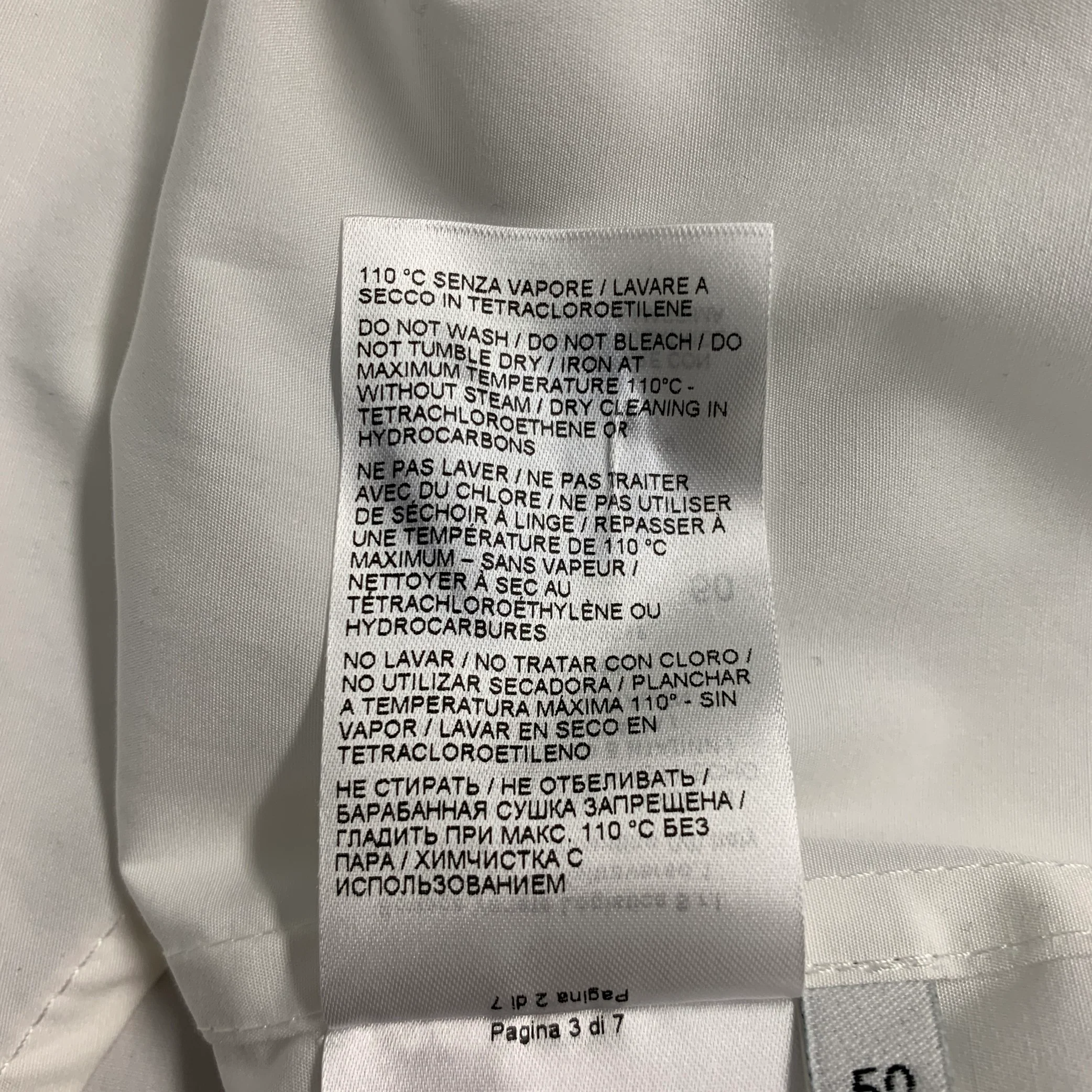 BOTTEGA VENETA Size M White Cotton Button Up Roll Tab Long Sleeve Shirt - Image 7