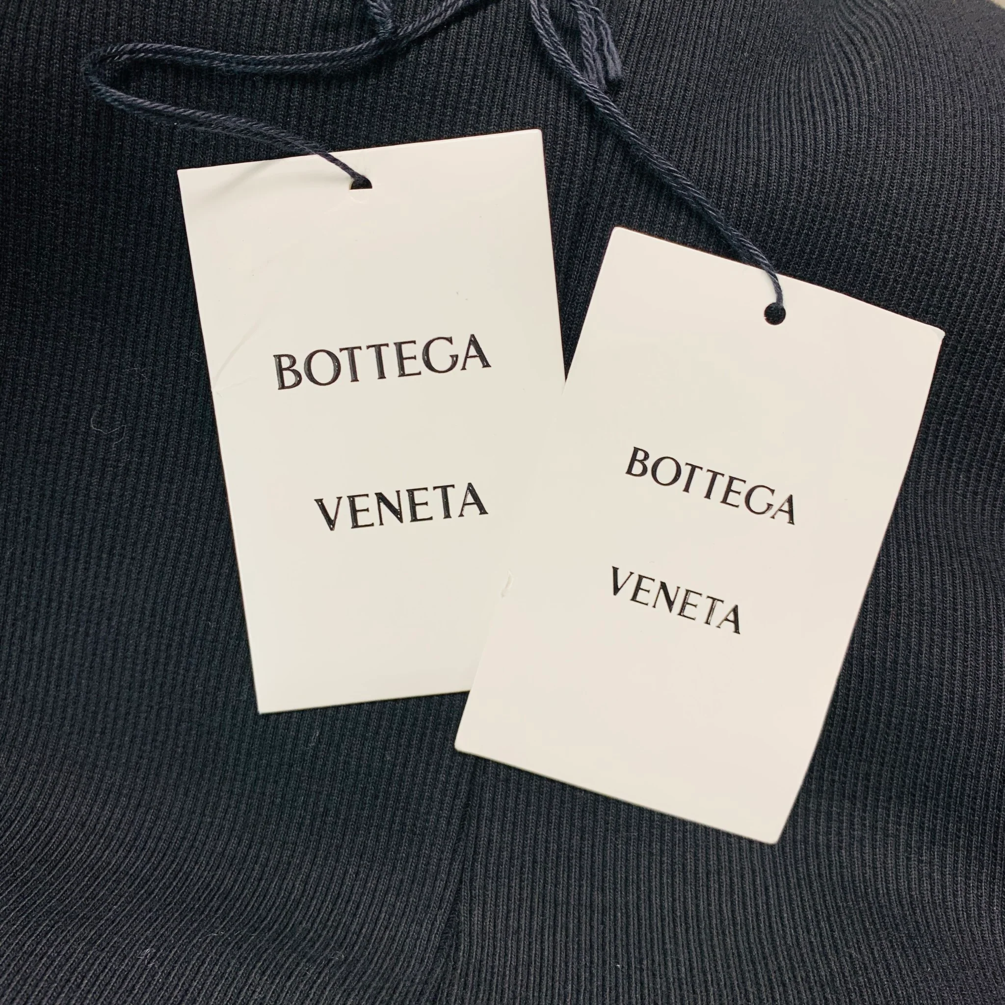 BOTTEGA VENETA Size S Black Cotton Ribbed Tank Mid-Calf Dress - Image 7