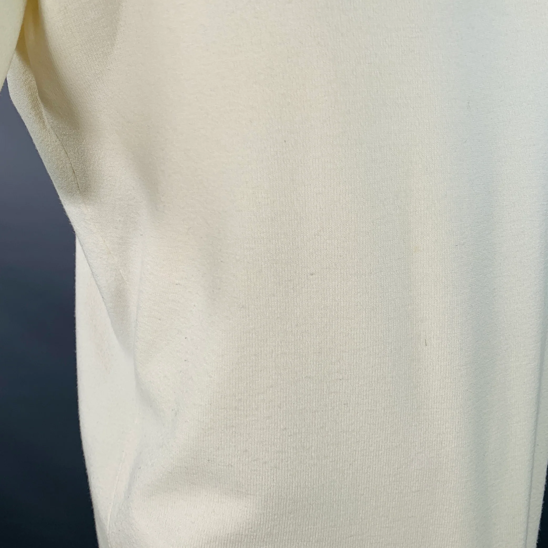 BOTTEGA VENETA Size XL Beige Wool Blend Jersey Short Sleeve Polo - Image 4