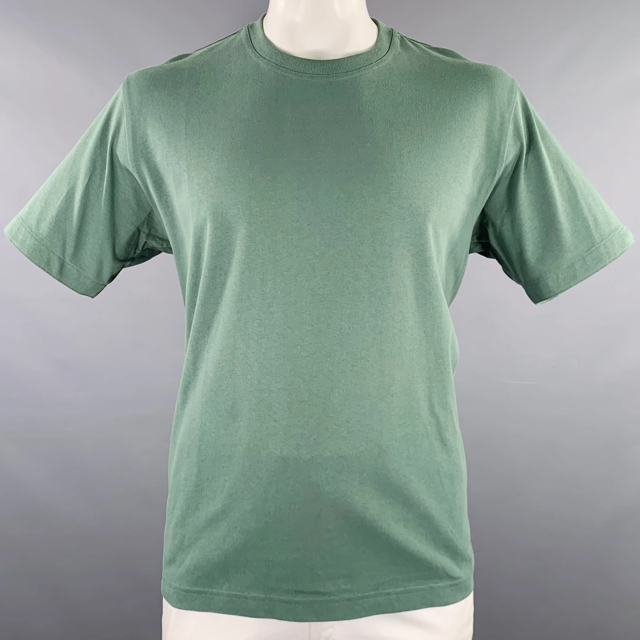 BOTTEGA VENETA Size XL Green Cotton Crew Neck T-shirt