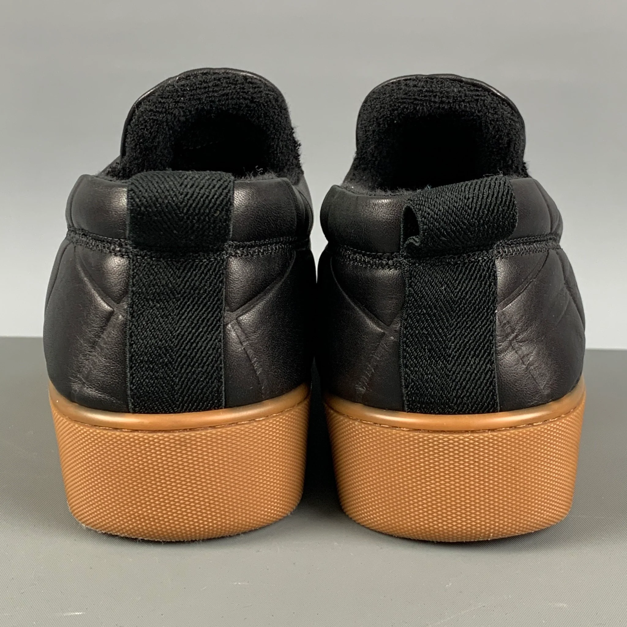 BOTTEGA VENETA The QUILT Size 9.5 Black Quilted Leather Slide Loafers - Image 3