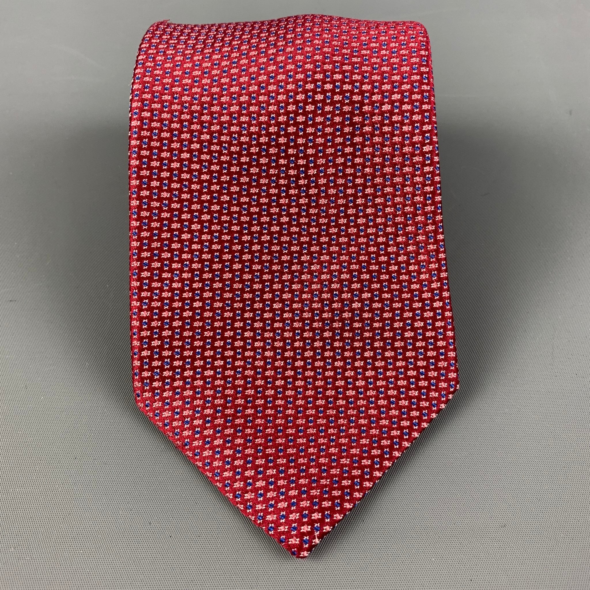 BRIONI Red & Blue Nailhead Silk Tie
