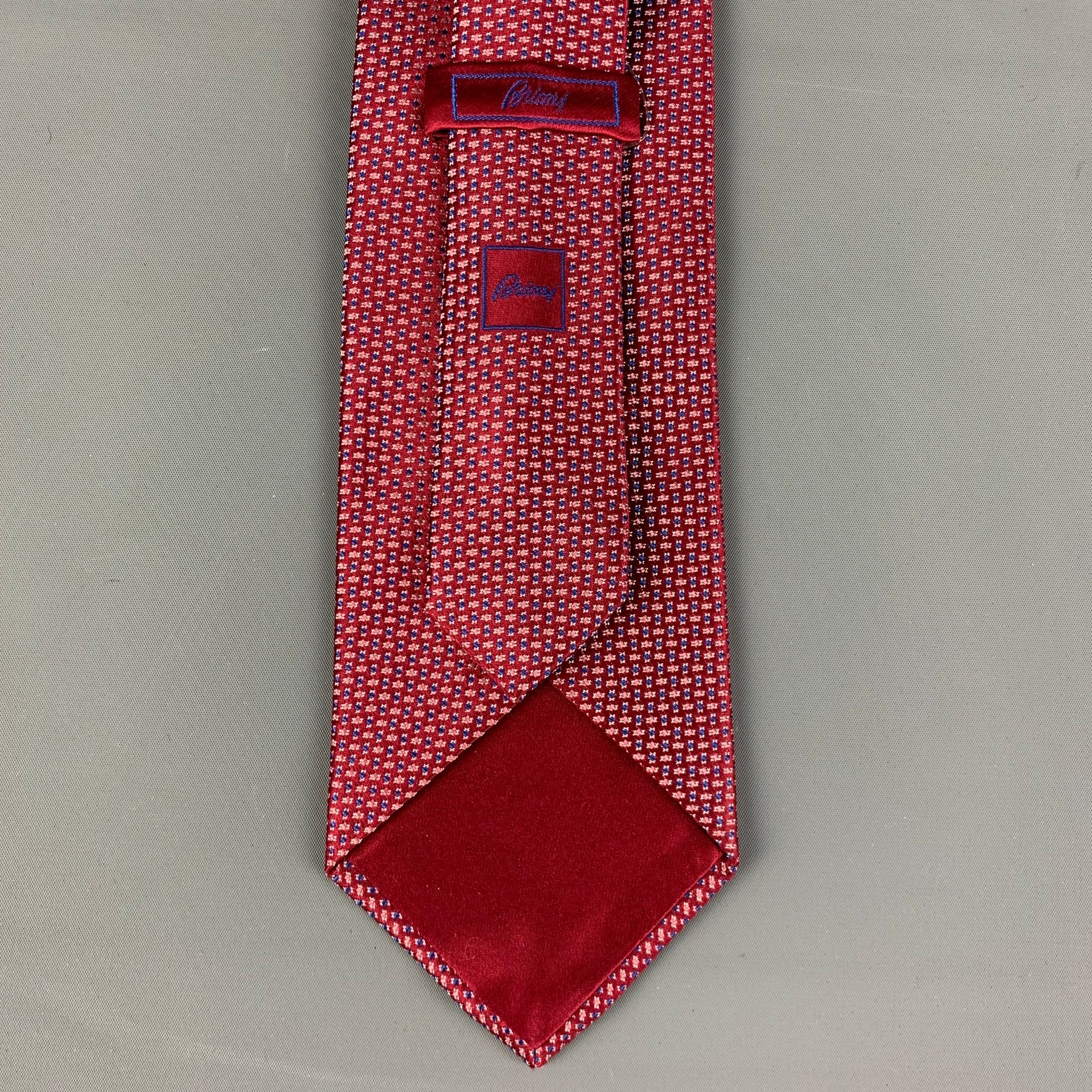 BRIONI Red & Blue Nailhead Silk Tie - Image 4