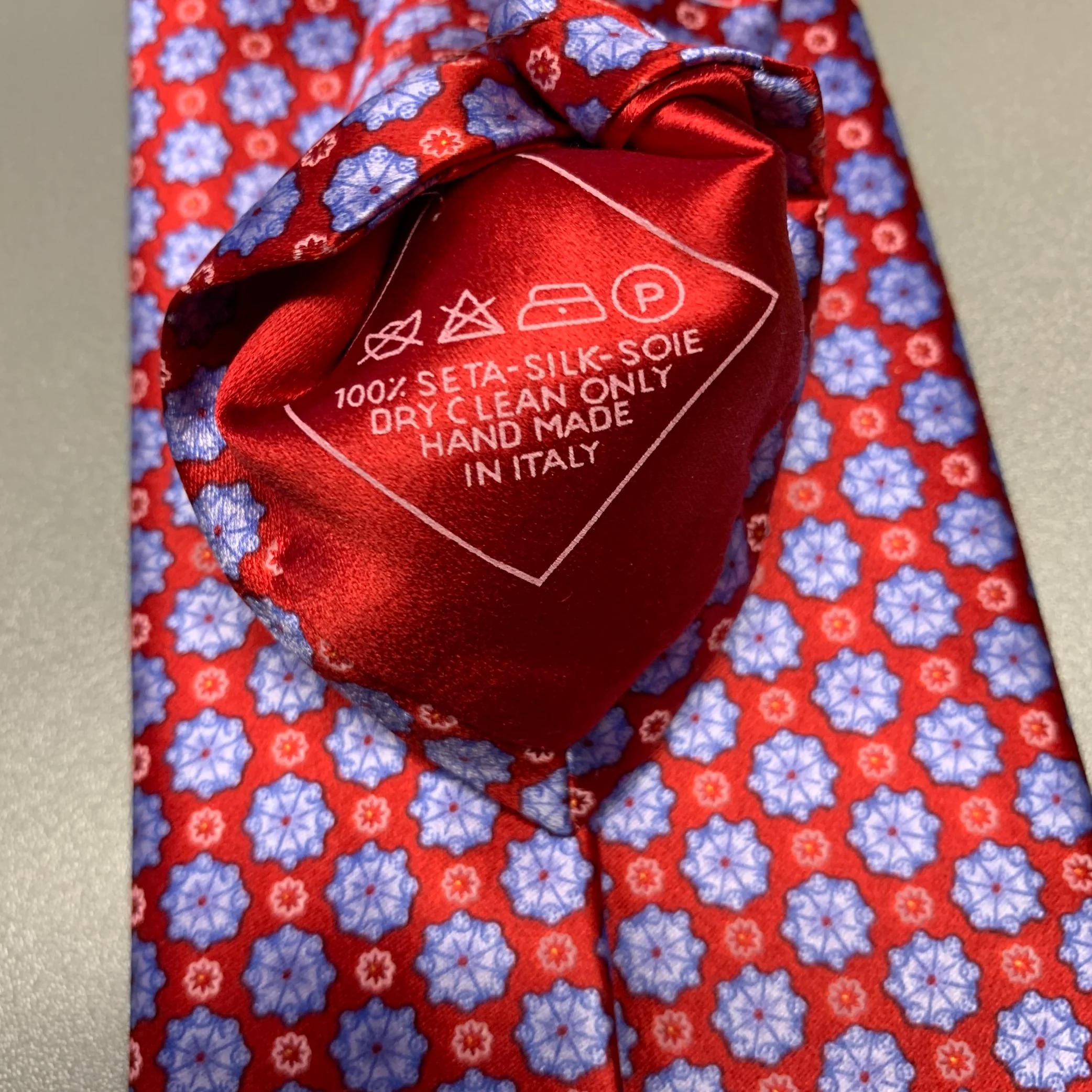BRIONI Red Purple Floral Silk Tie - Image 3