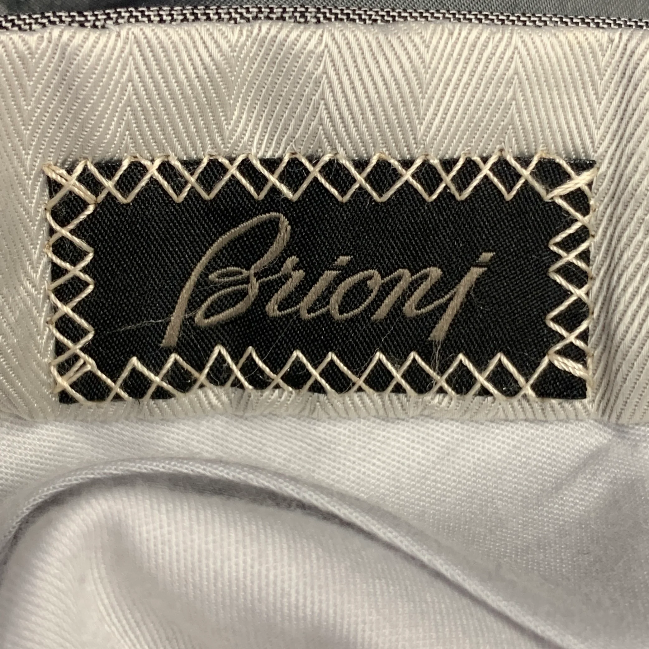 BRIONI Size 42 Regular Grey Black Glenplaid Wool Silk Blend Peak Lapel Suit - Image 11