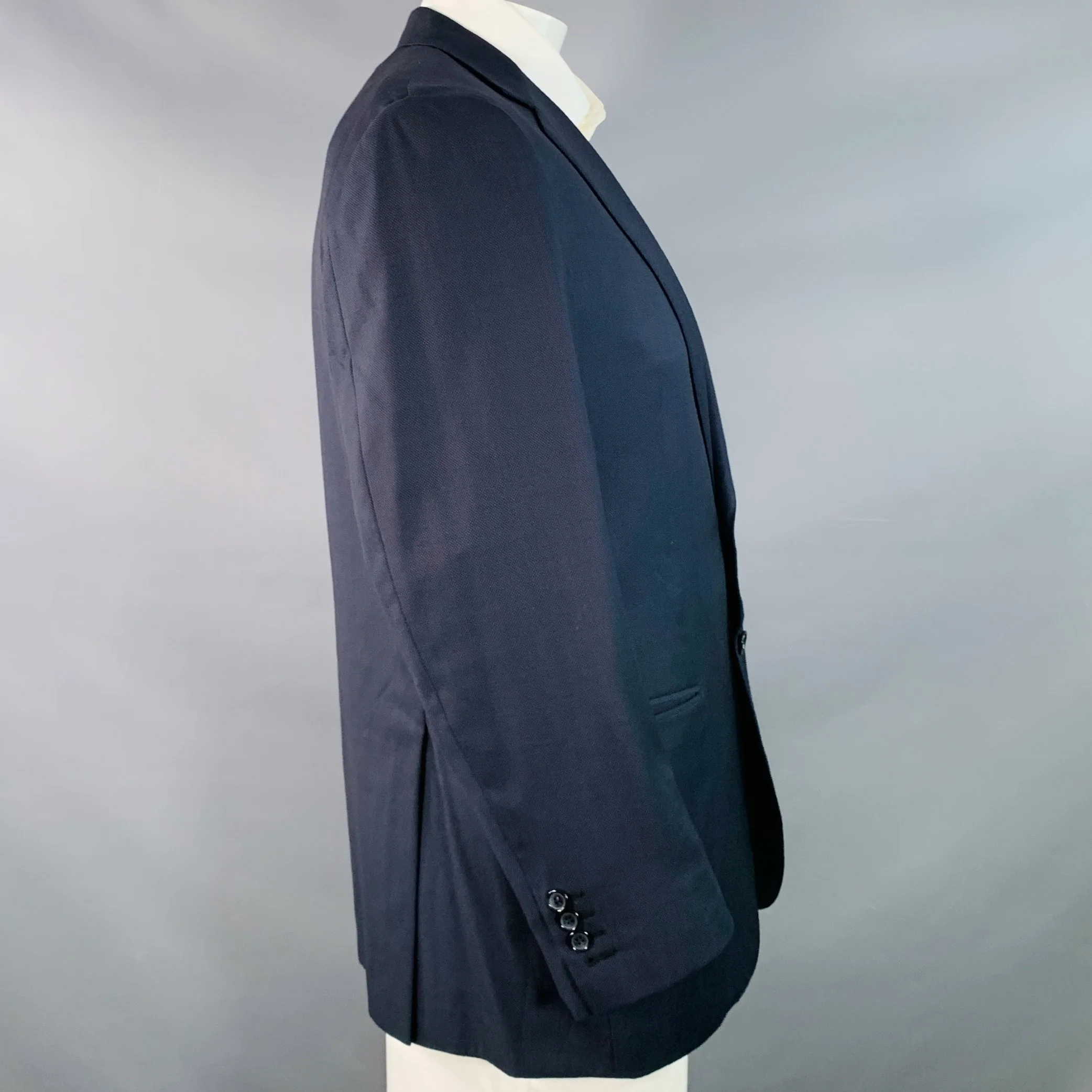 BRIONI Size 44 Regular Navy Wool Twill Notch Lapel Sport Coat - Image 2