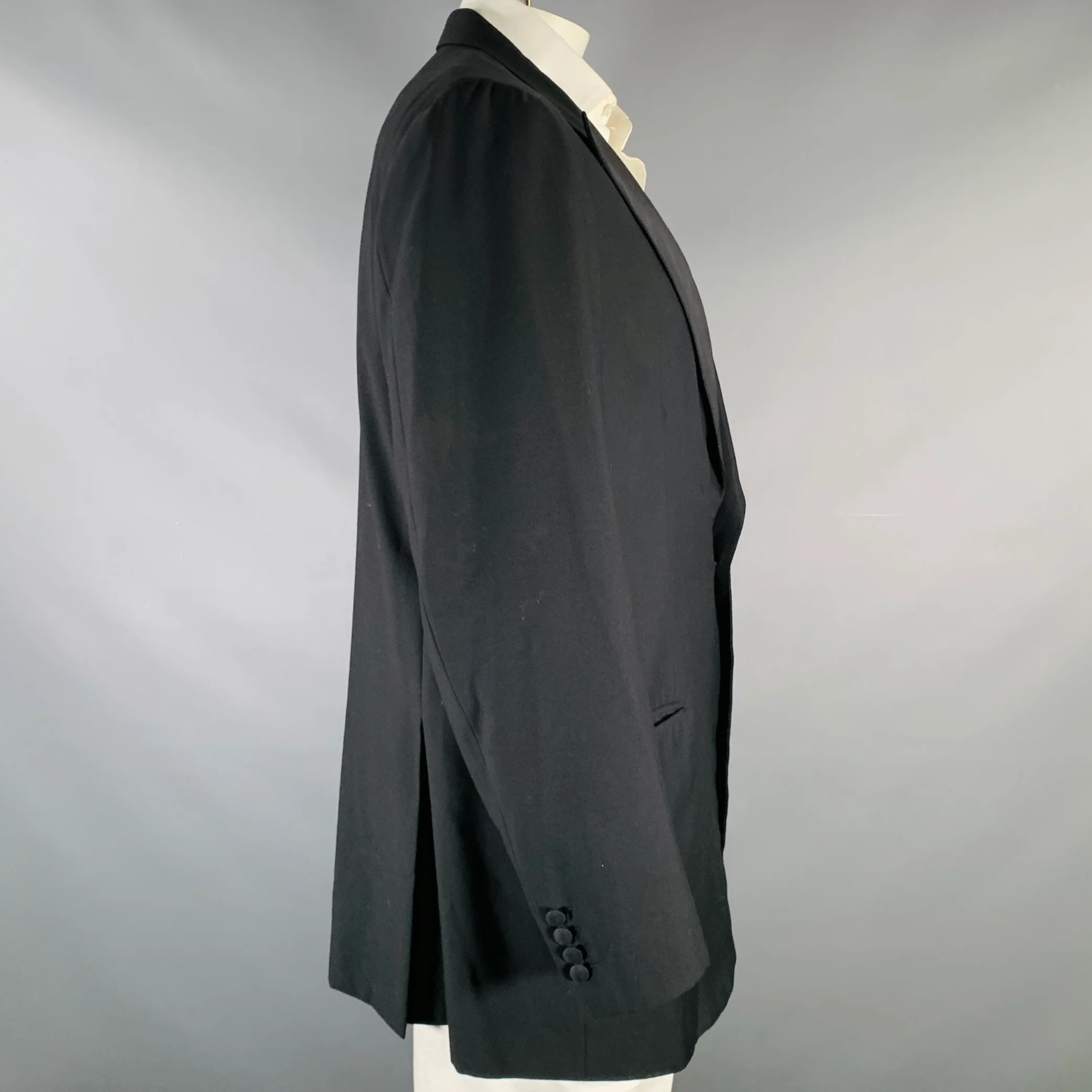 BRIONI Size 46 Black Wool Tuxedo Peak Lapel Sport Coat - Image 3