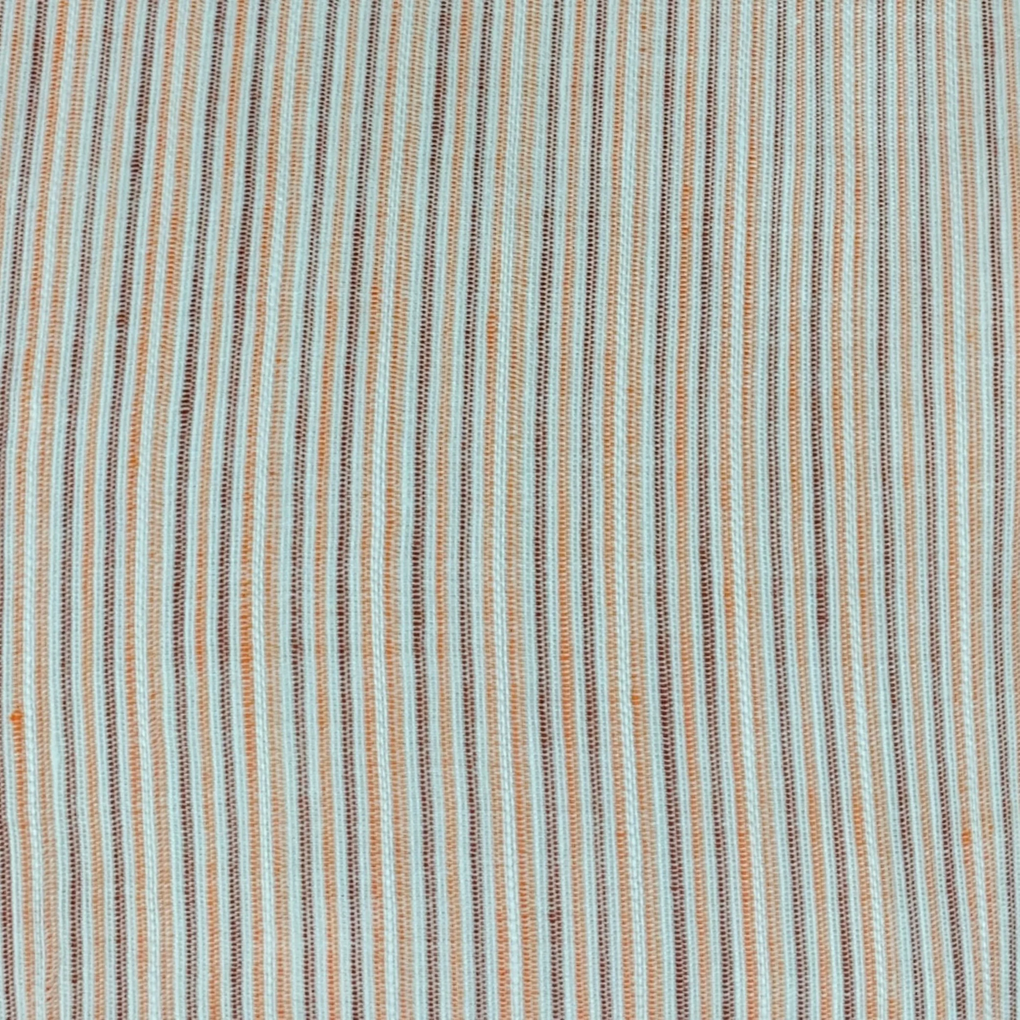 BRIONI Size L Orange Purple Pinstripe Linen Button Up Long Sleeve Shirt - Image 2