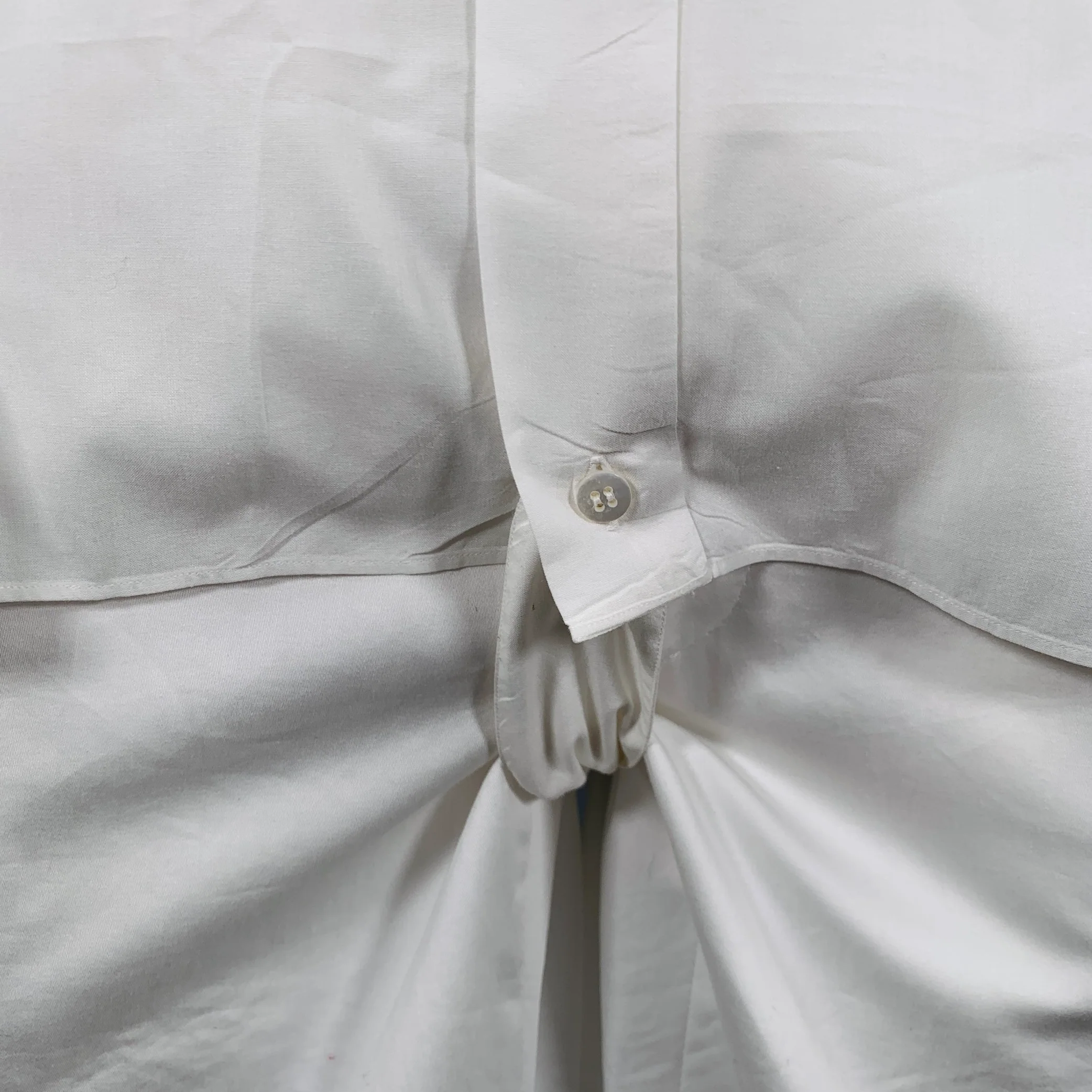 BRIONI Size L White Black Pleated Cotton Tuxedo Long Sleeve Shirt - Image 2