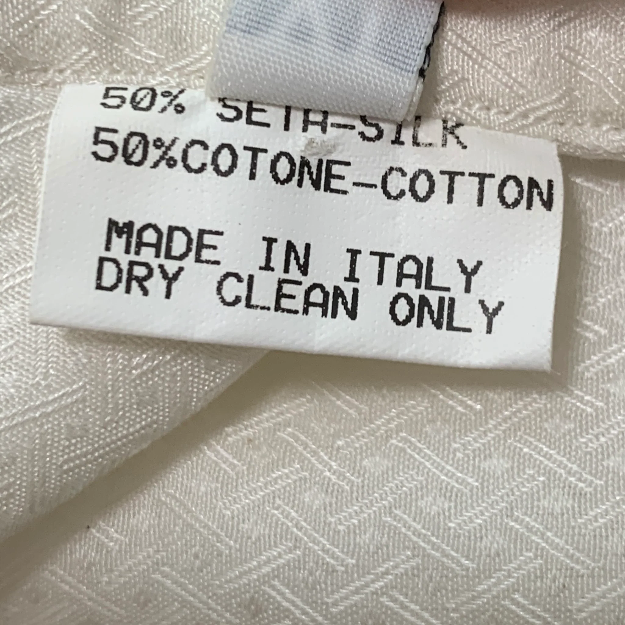 BRIONI Size XL Off White Jacquard Silk Cotton Tuxedo Long Sleeve Shirt - Image 8