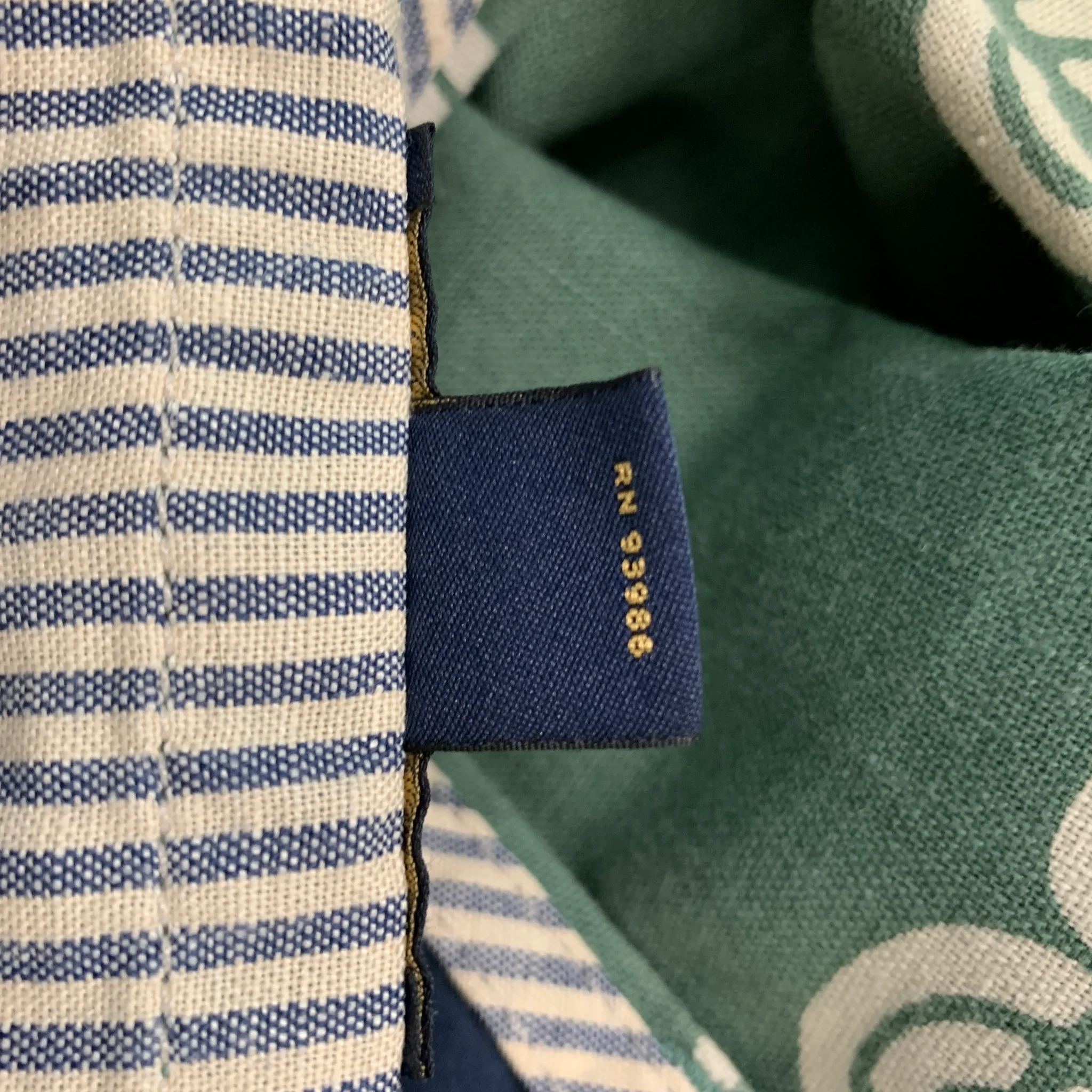 BROOKS BROTHERS Size 34 Green White Circles Cotton Linen Casual Pants - Image 4