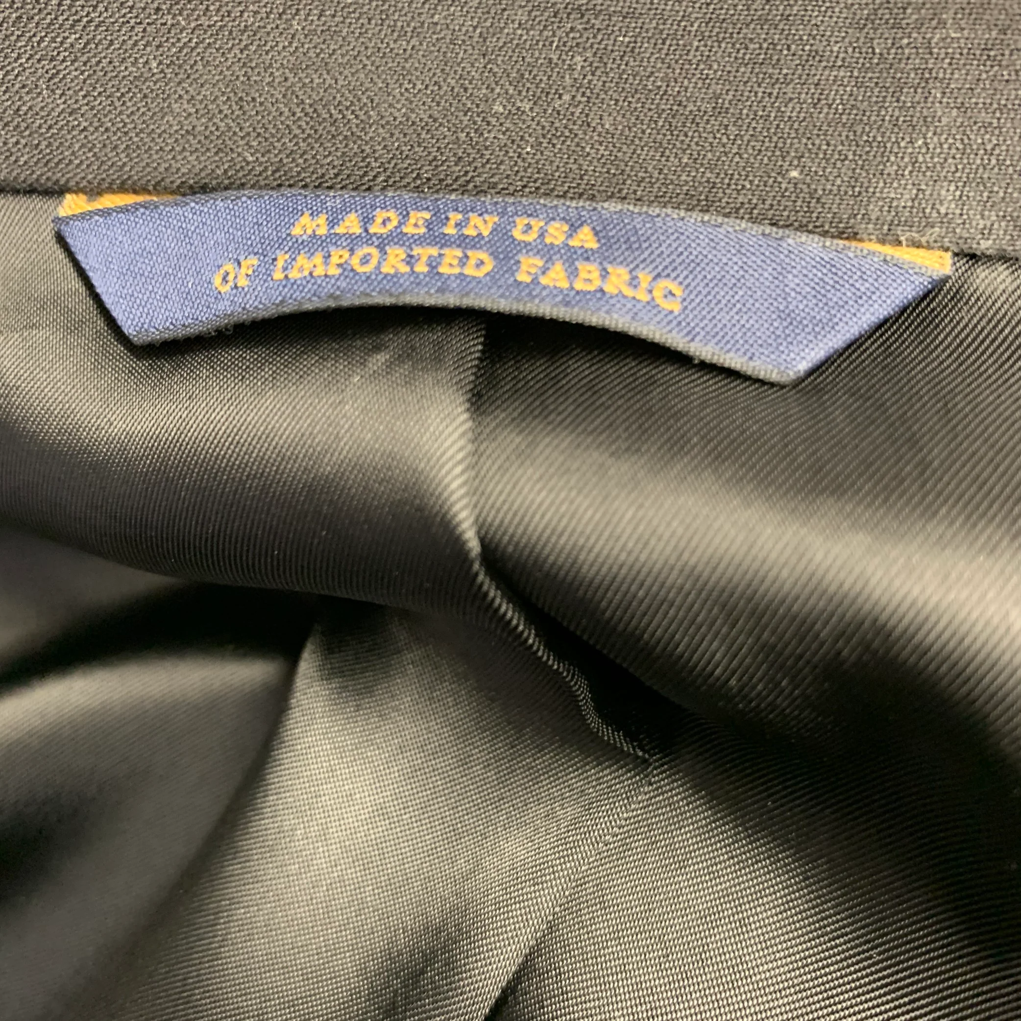 BROOKS BROTHERS Size 40 Black Wool Single Button Tuxedo - Image 10