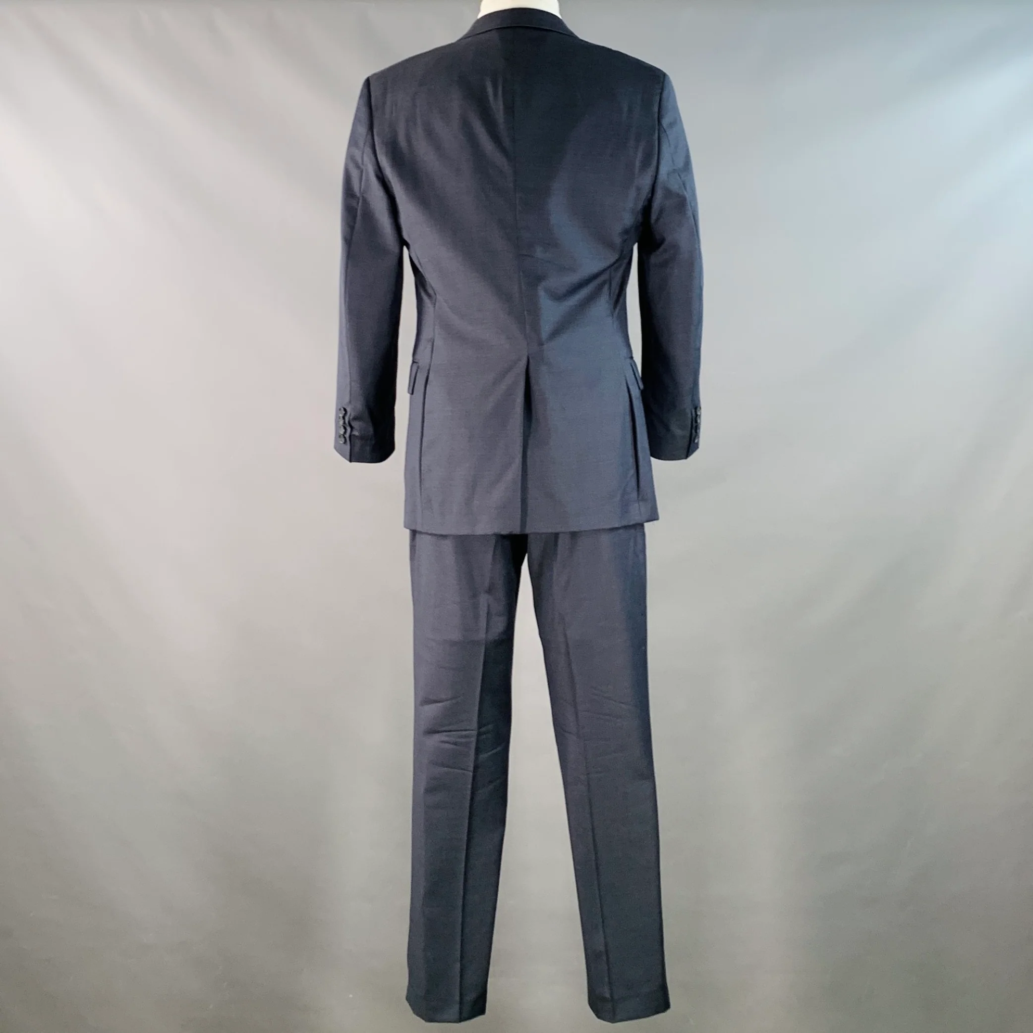 BROOKS BROTHERS Size 41 Regular Navy Wool Regent Fit Notch Lapel Suit - Image 3