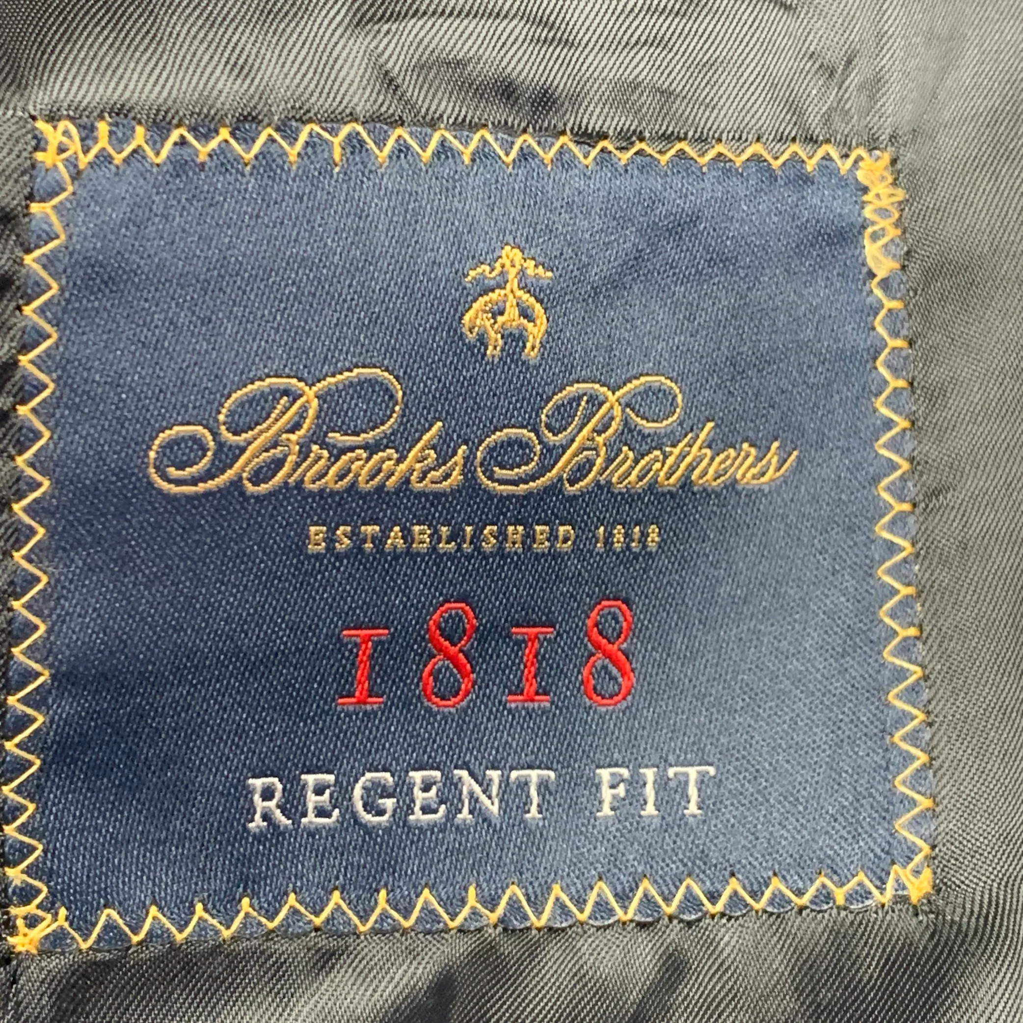 BROOKS BROTHERS Size 41 Regular Navy Wool Regent Fit Notch Lapel Suit - Image 7