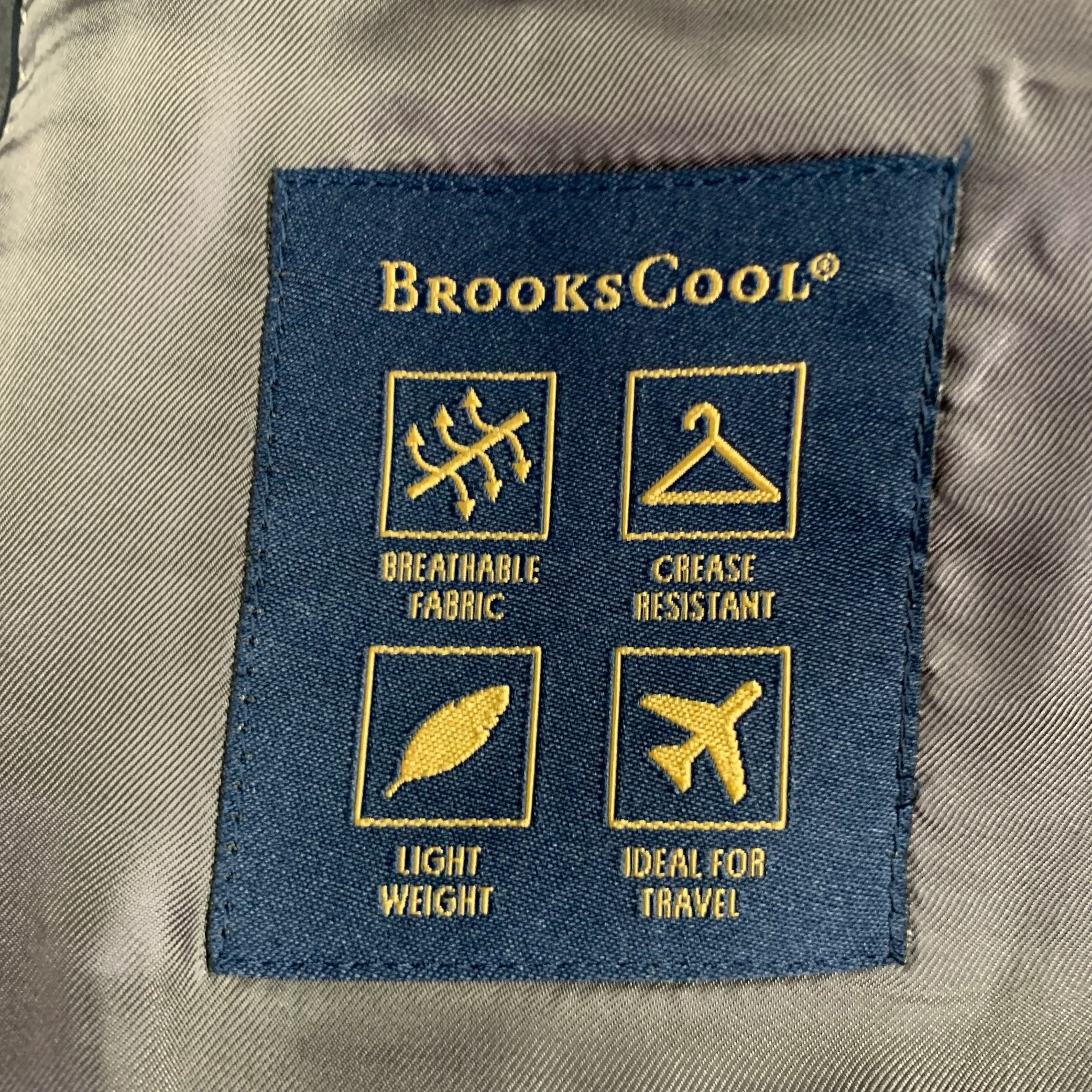 BROOKS BROTHERS Size 44 Grey Glenplaid Wool Polyester Sport Coat - Image 10
