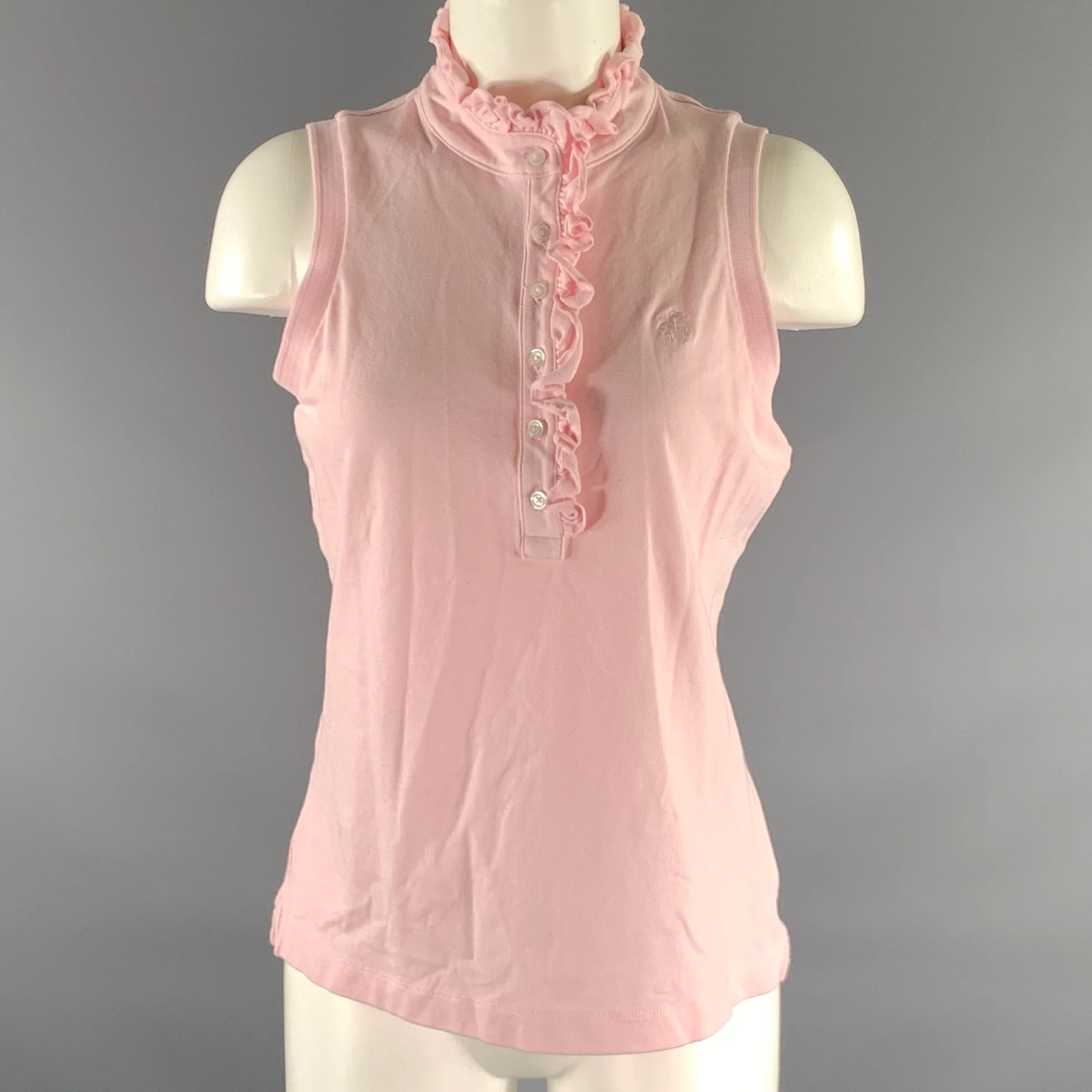 BROOKS BROTHERS Size M Pink Cotton Blend Polo Casual Top