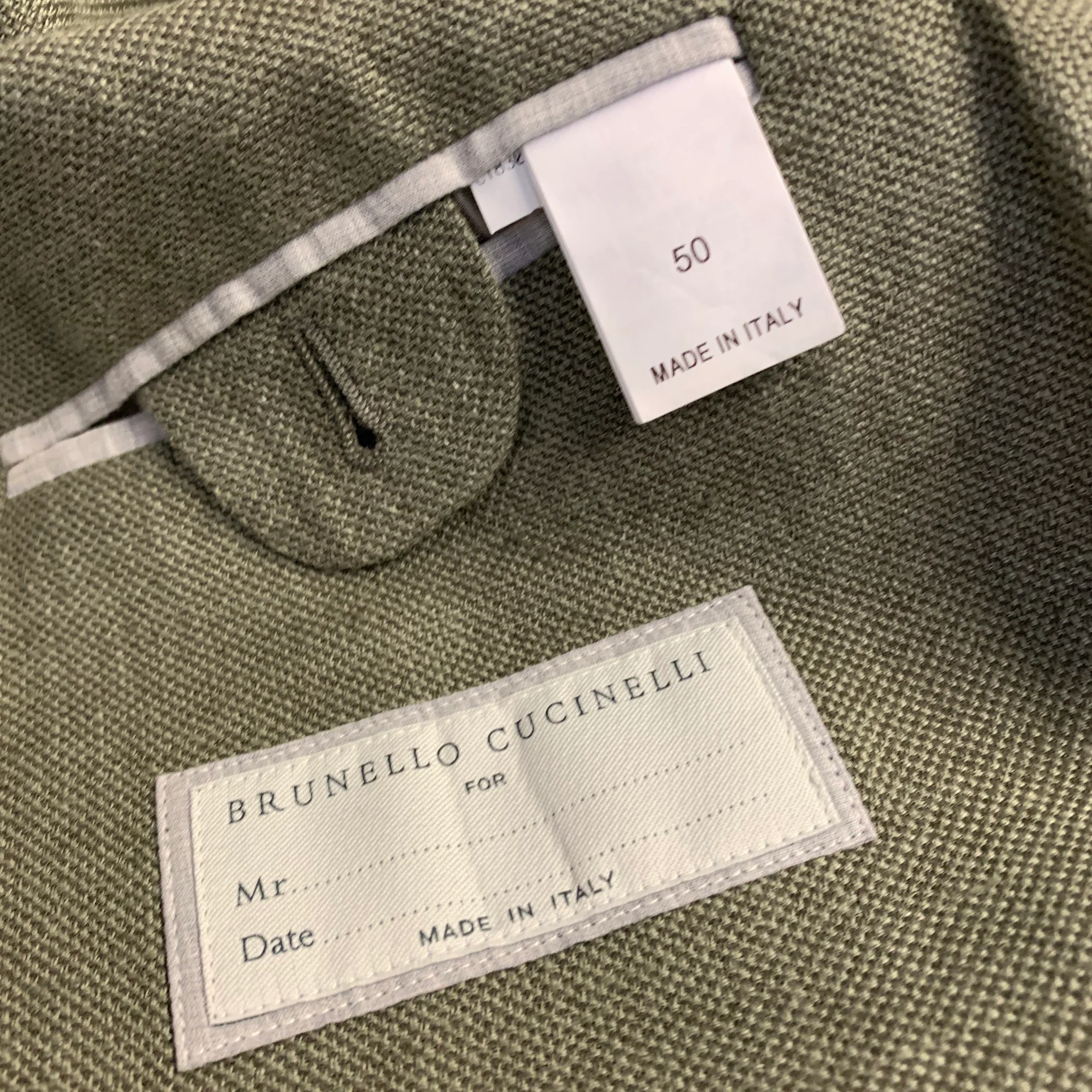 BRUNELLO CUCINELLI Chest Size M Olive Woven Linen / Wool / Silk Sport Coat - Image 4