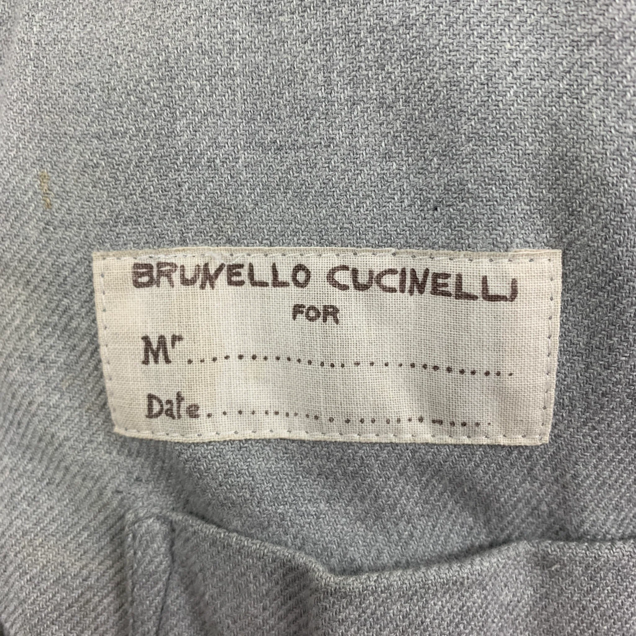 BRUNELLO CUCINELLI for BERGDORF GOODMAN Size S Navy Grey Polyester Nylon Vest - Image 4