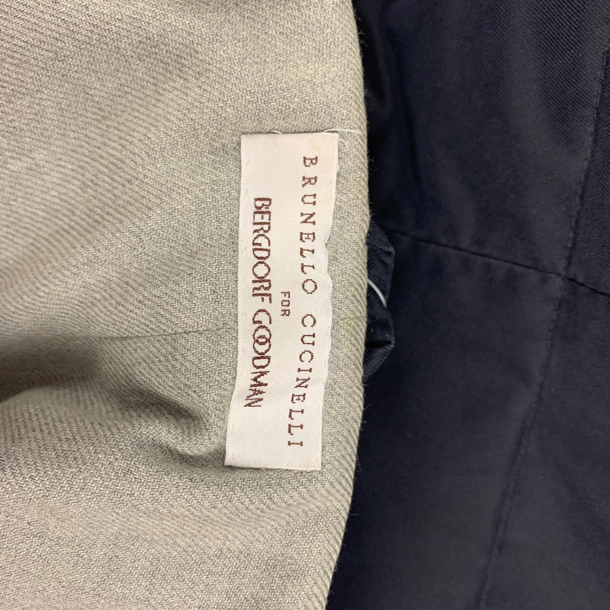 BRUNELLO CUCINELLI for BERGDORF GOODMAN Size S Navy Grey Polyester Nylon Vest - Image 8