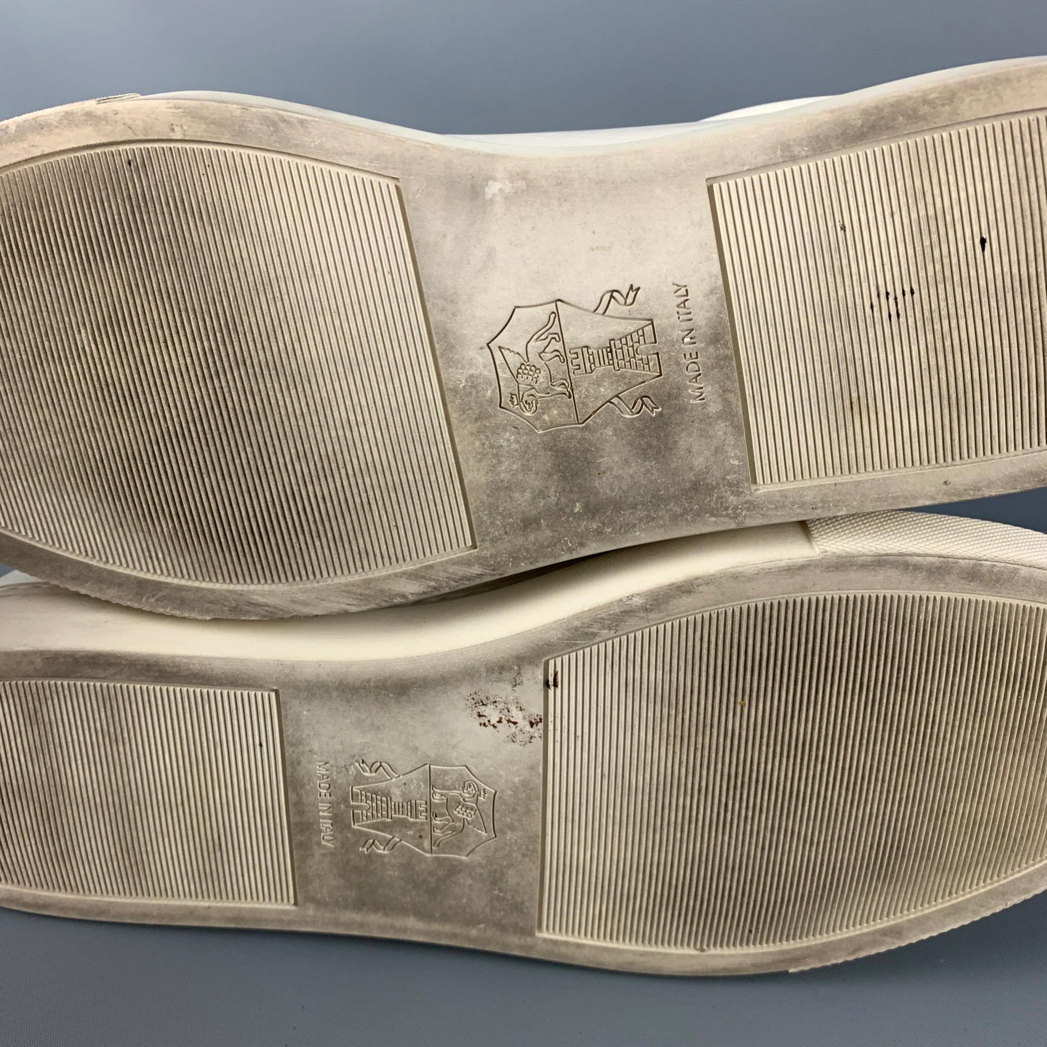 BRUNELLO CUCINELLI Size 10 White Leather Low Top Lace Up Shoes - Image 8