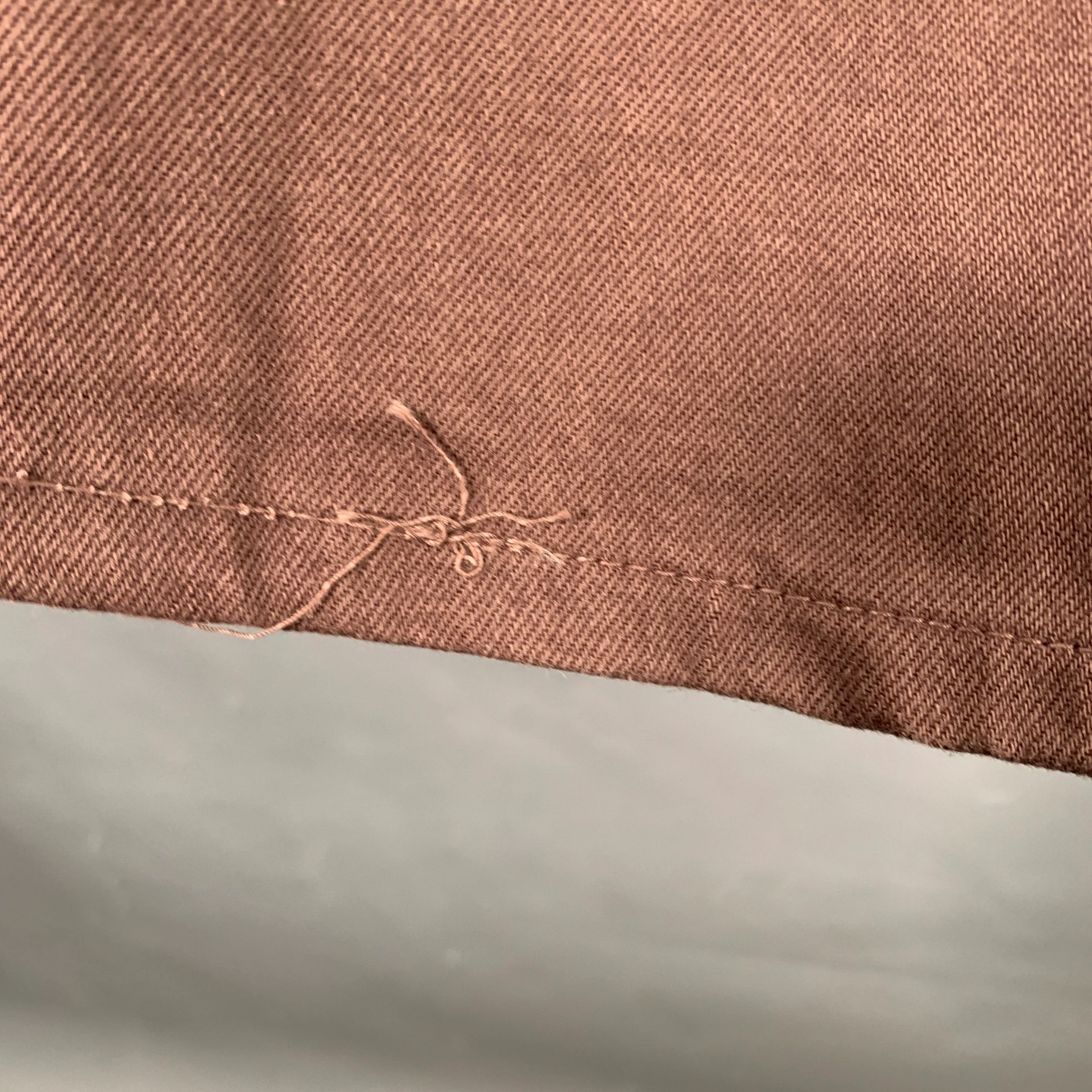 BRUNELLO CUCINELLI Size 32 Brown Twill Cotton Straight Five Pockets Jeans - Image 6