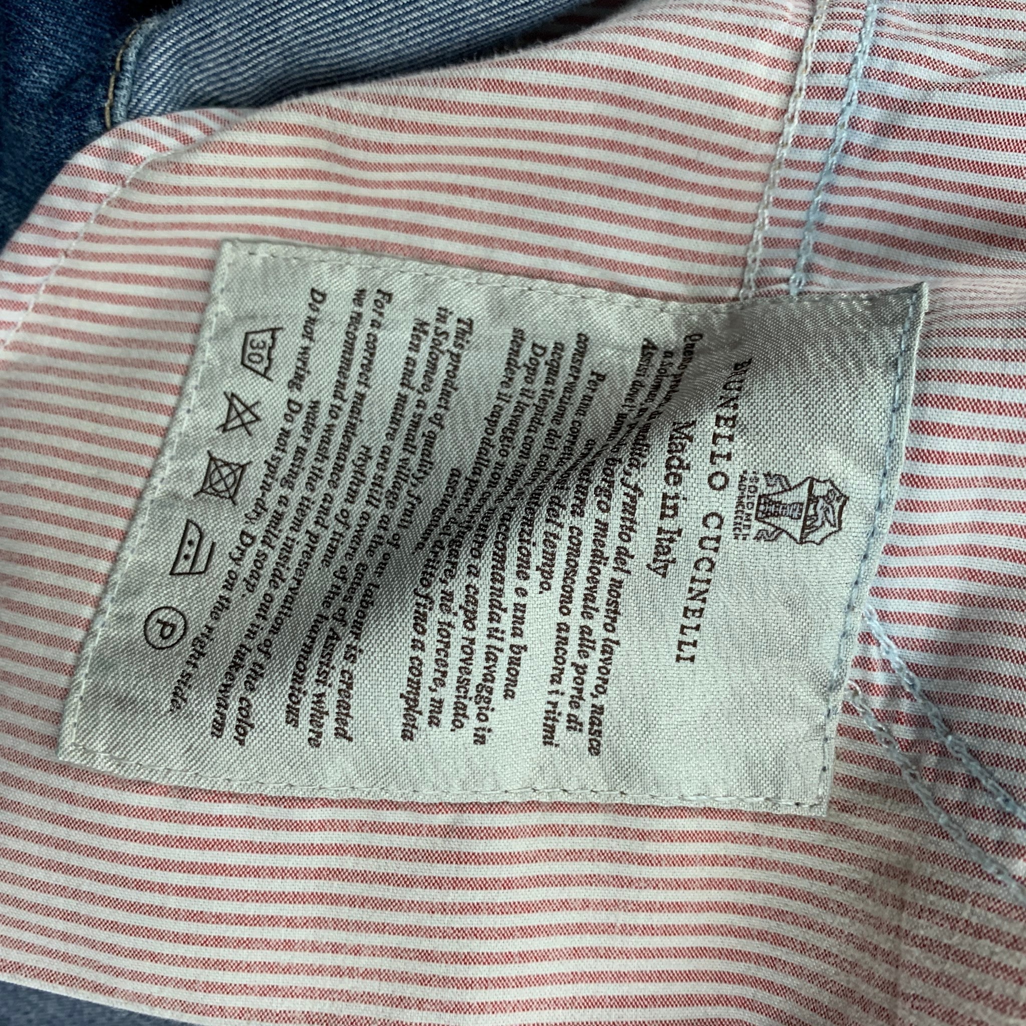 BRUNELLO CUCINELLI Size 34 Blue Washed Cotton Straight Regular Button Fly Jeans - Image 9