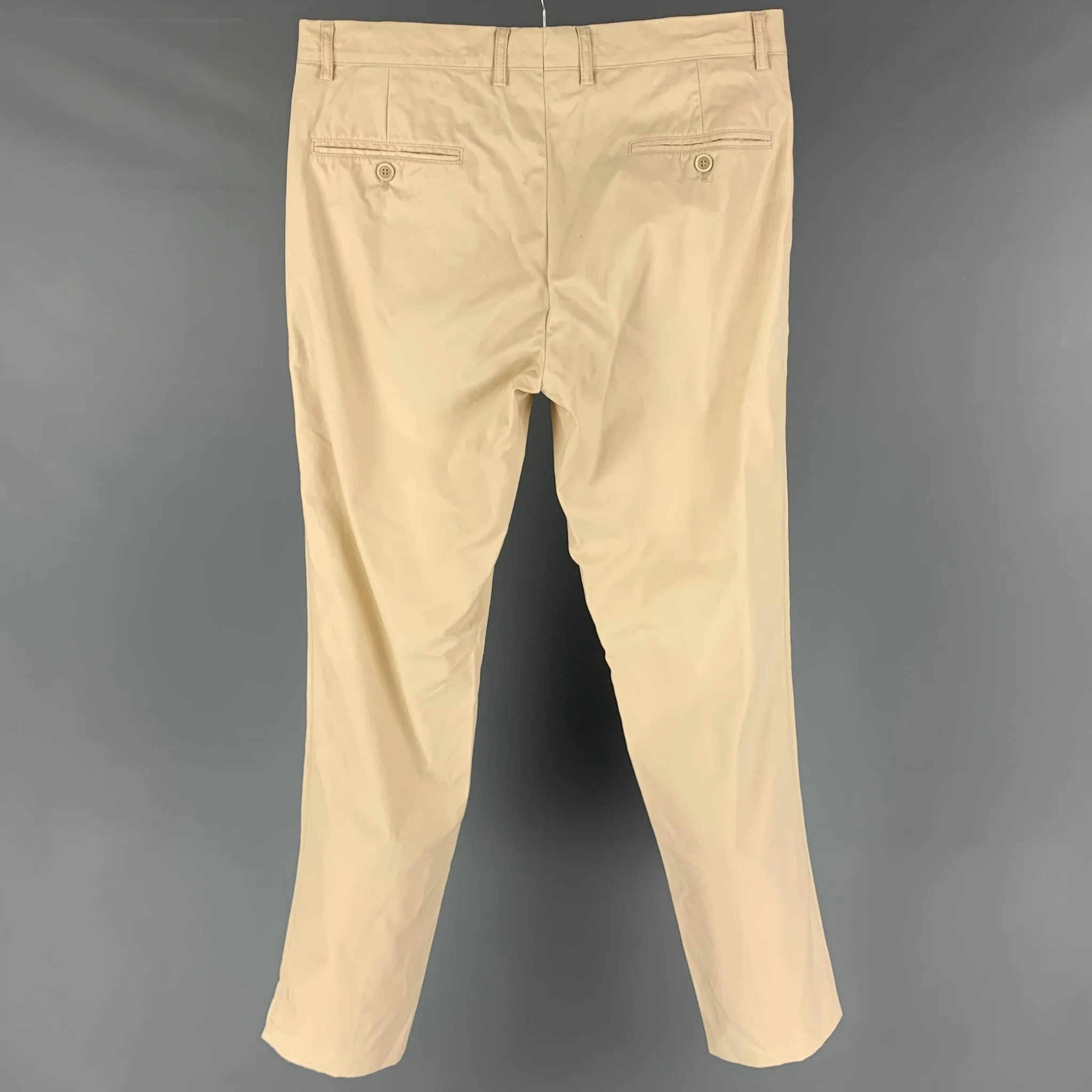 BRUNELLO CUCINELLI Size 34 Cream Cotton Casual Pants - Image 2