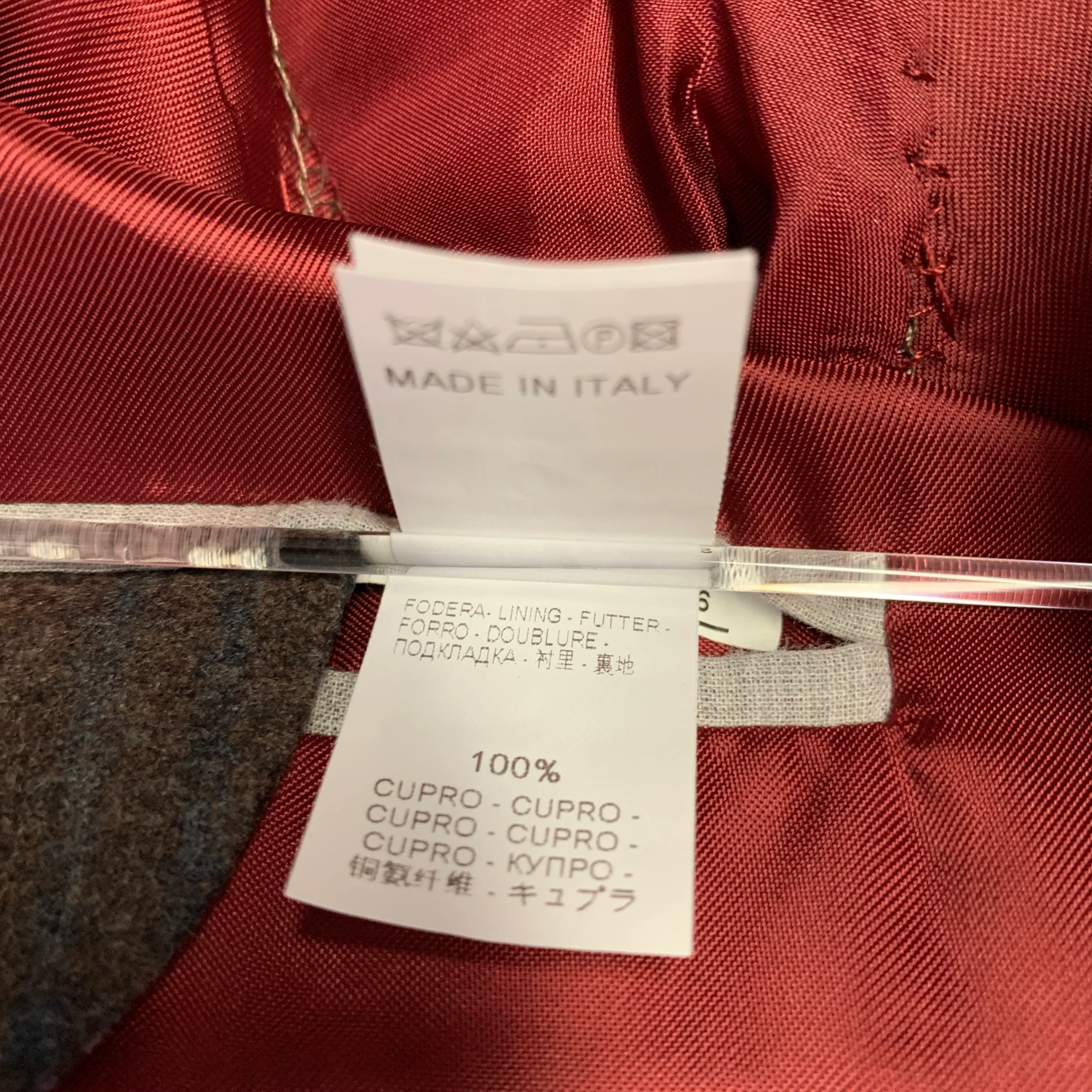 BRUNELLO CUCINELLI Size 38 Brown Blue Plaid Notch Lapel Sport Coat - Image 10
