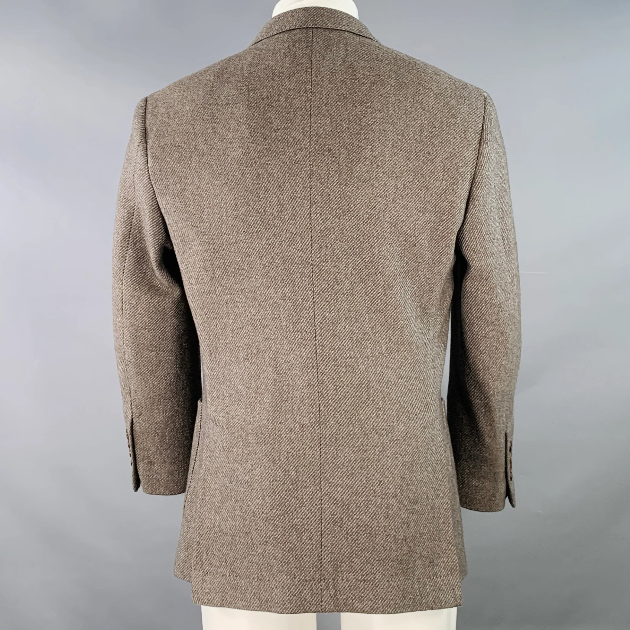 BRUNELLO CUCINELLI Size 38 Grey Light Grey Cashmere Double Breasted Sport Coat - Image 5