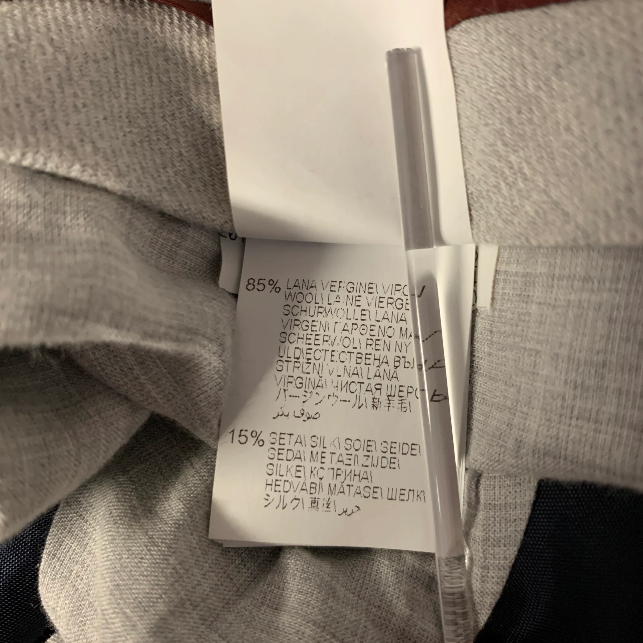 BRUNELLO CUCINELLI Size 40 Navy Wool Blend Notch Lapel Suit - Image 12