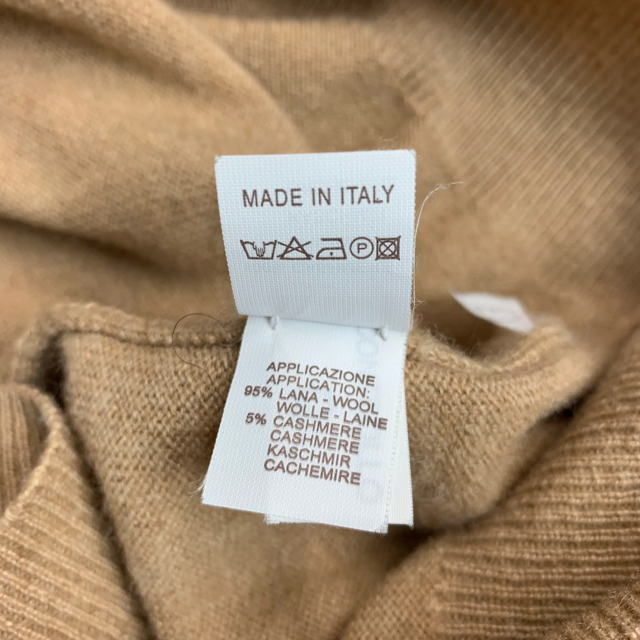BRUNELLO CUCINELLI Size 42 Tan Grey Knit Cashmere Button Down Pullover - Image 6