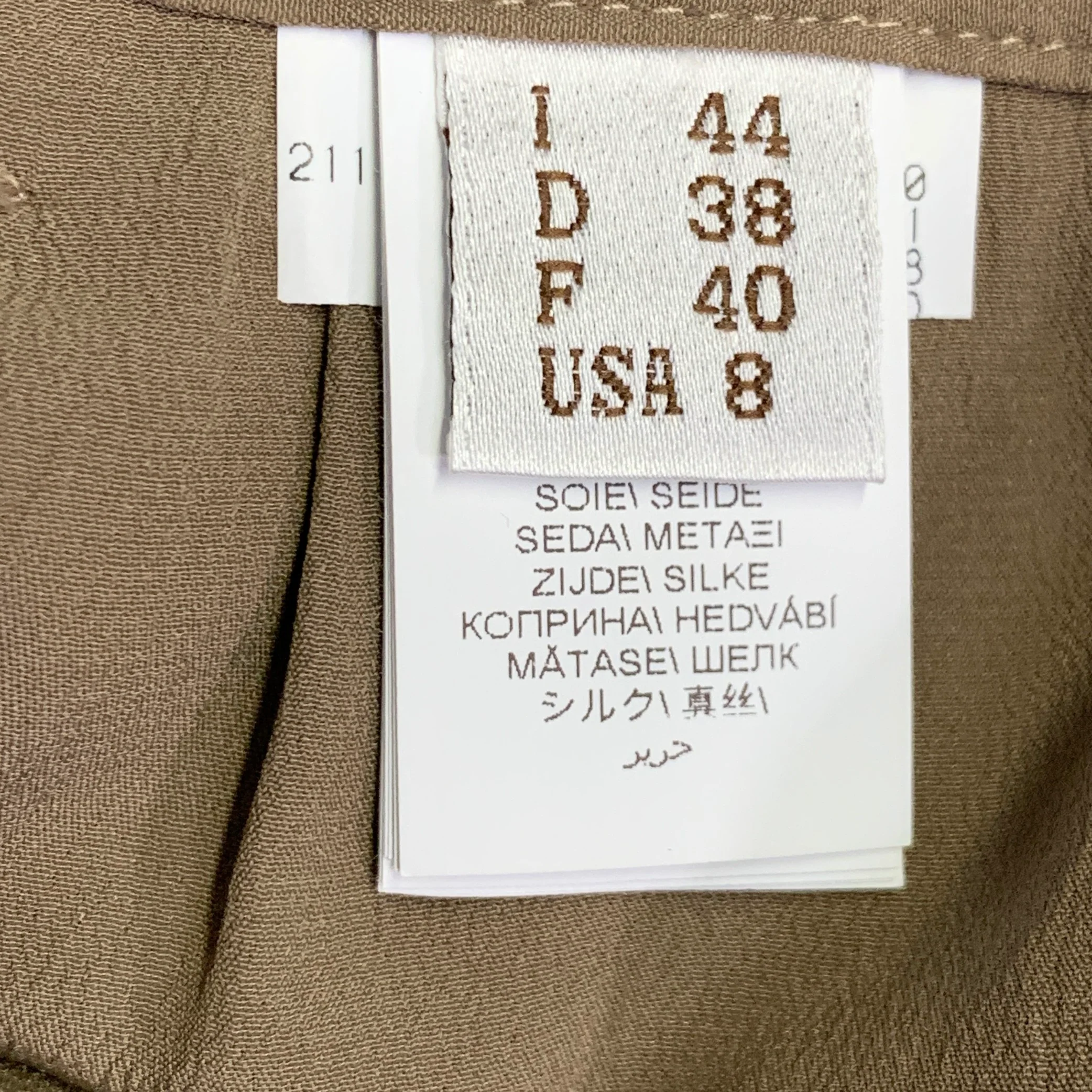 BRUNELLO CUCINELLI Size 8 Beige Taupe Silk Pleated Asymmetrical High Low Long Skirt - Image 6