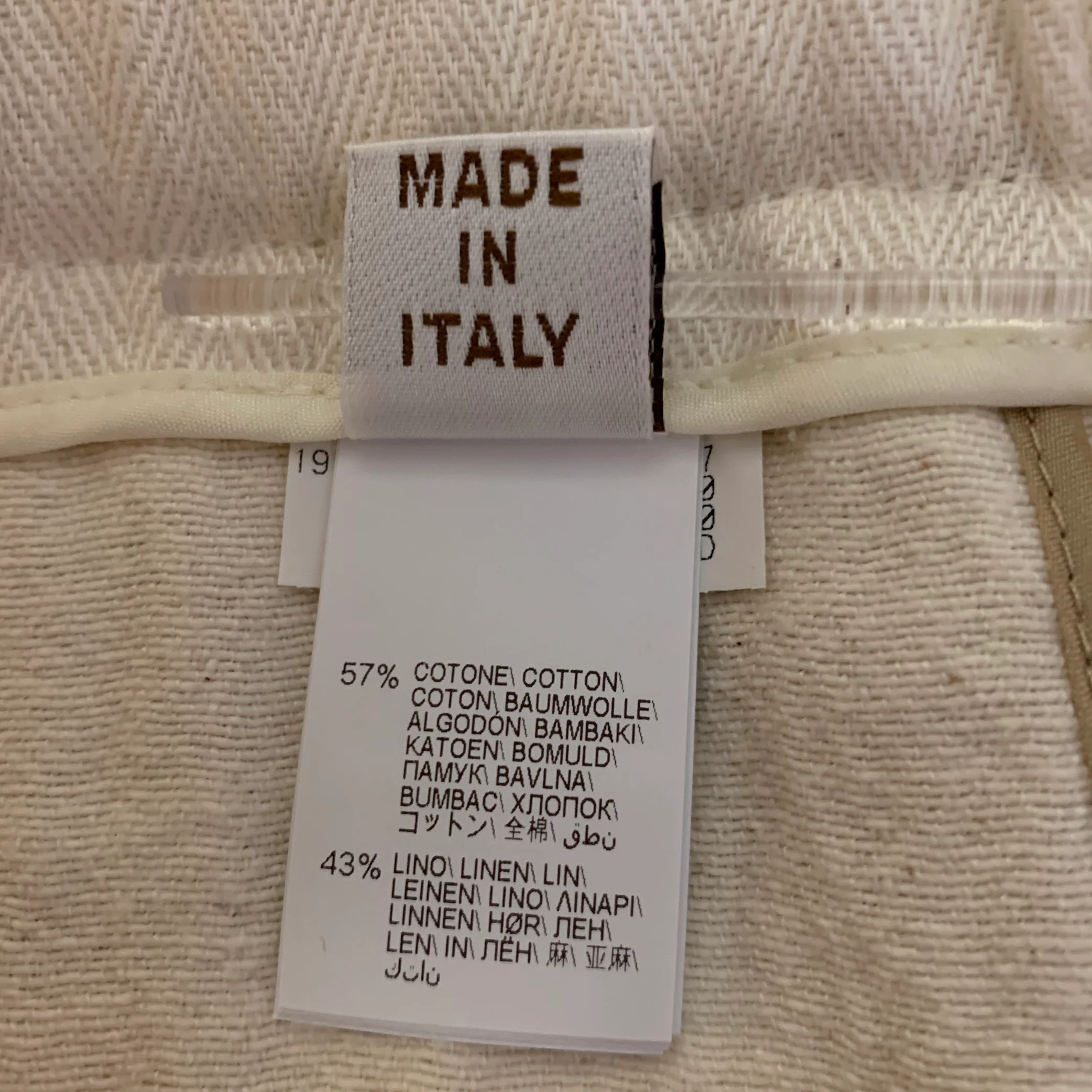 BRUNELLO CUCINELLI Size 8 Cream Linen Cotton Pleated Pants - Image 6
