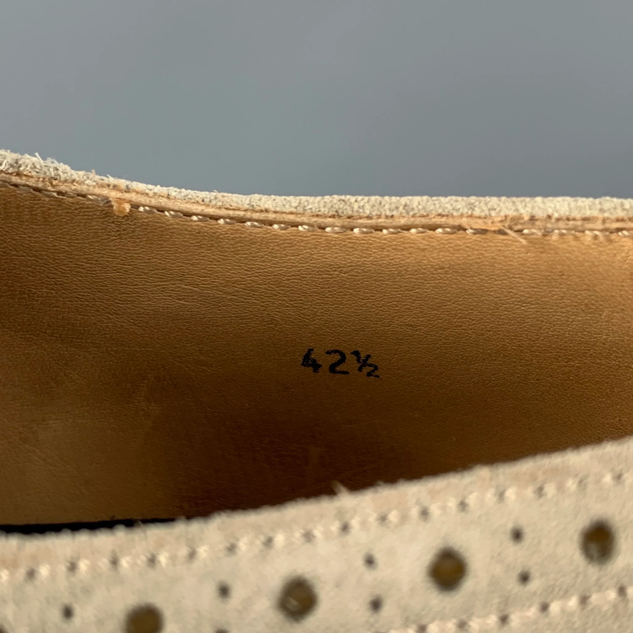 BRUNELLO CUCINELLI Size 9.5 Beige Brown Wingtip Brogue Lace Up Shoes - Image 7
