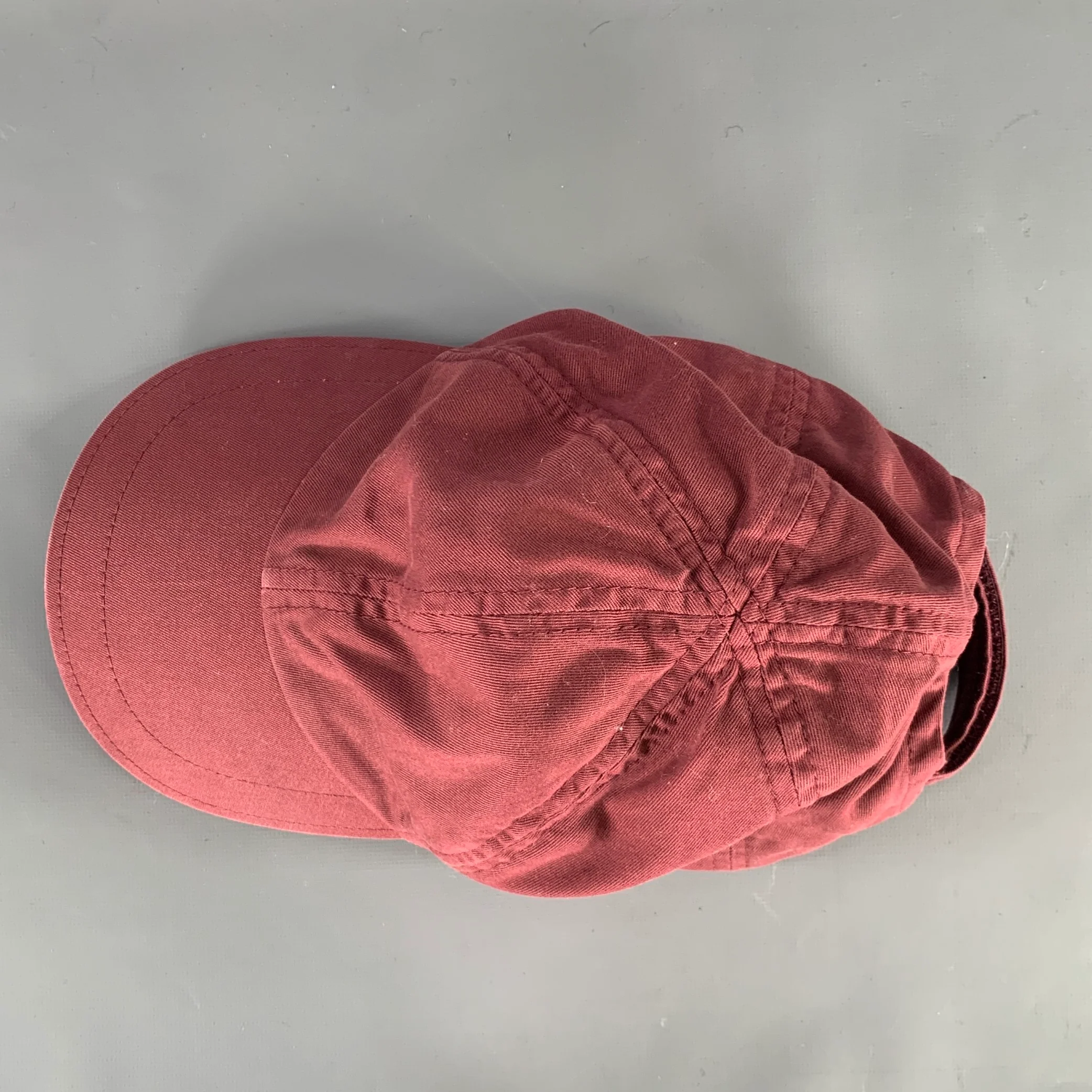 BRUNELLO CUCINELLI Size M Burgundy Cotton Hats - Image 6