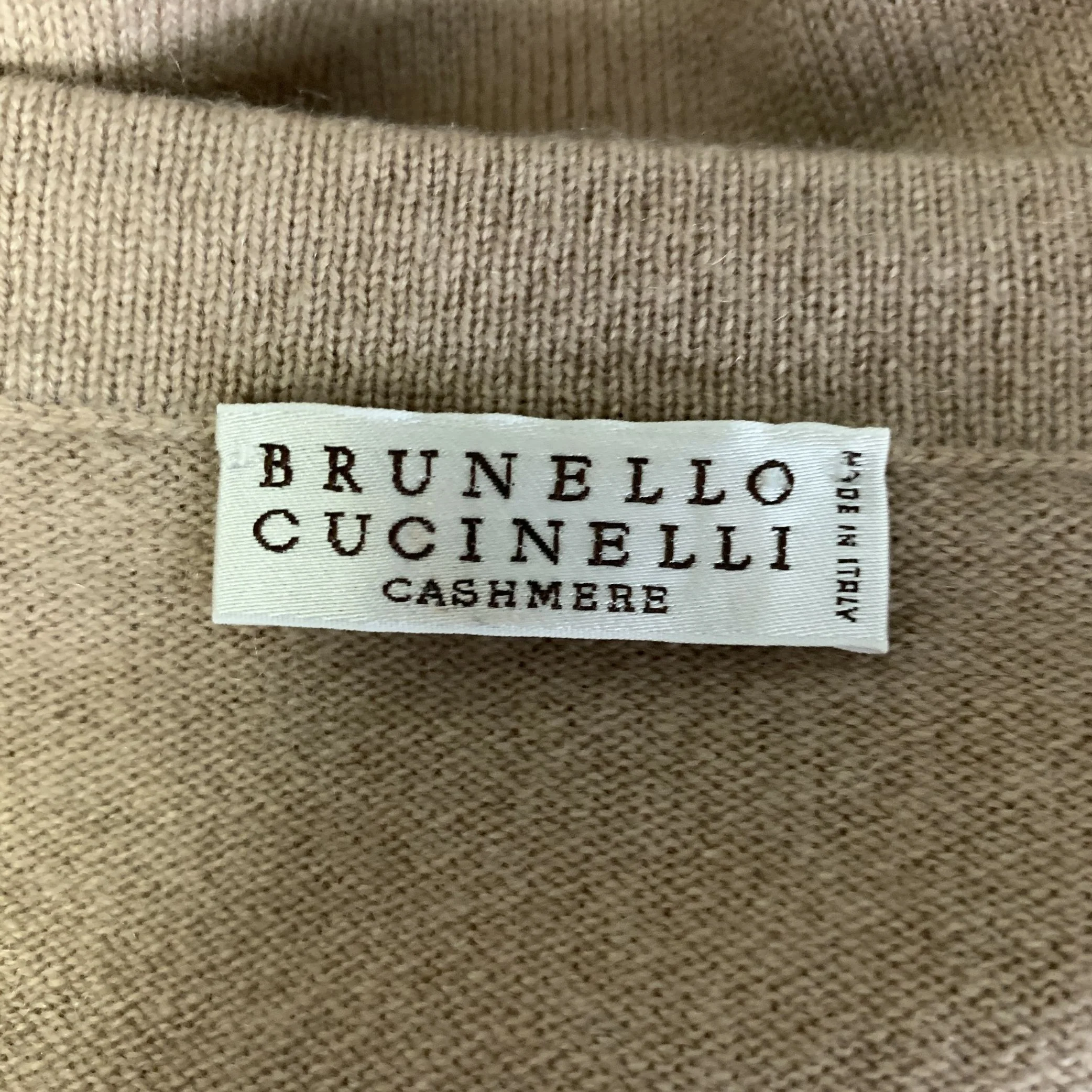 BRUNELLO CUCINELLI Size M Tan Cashmere Solid Moto Racer Jacket - Image 4