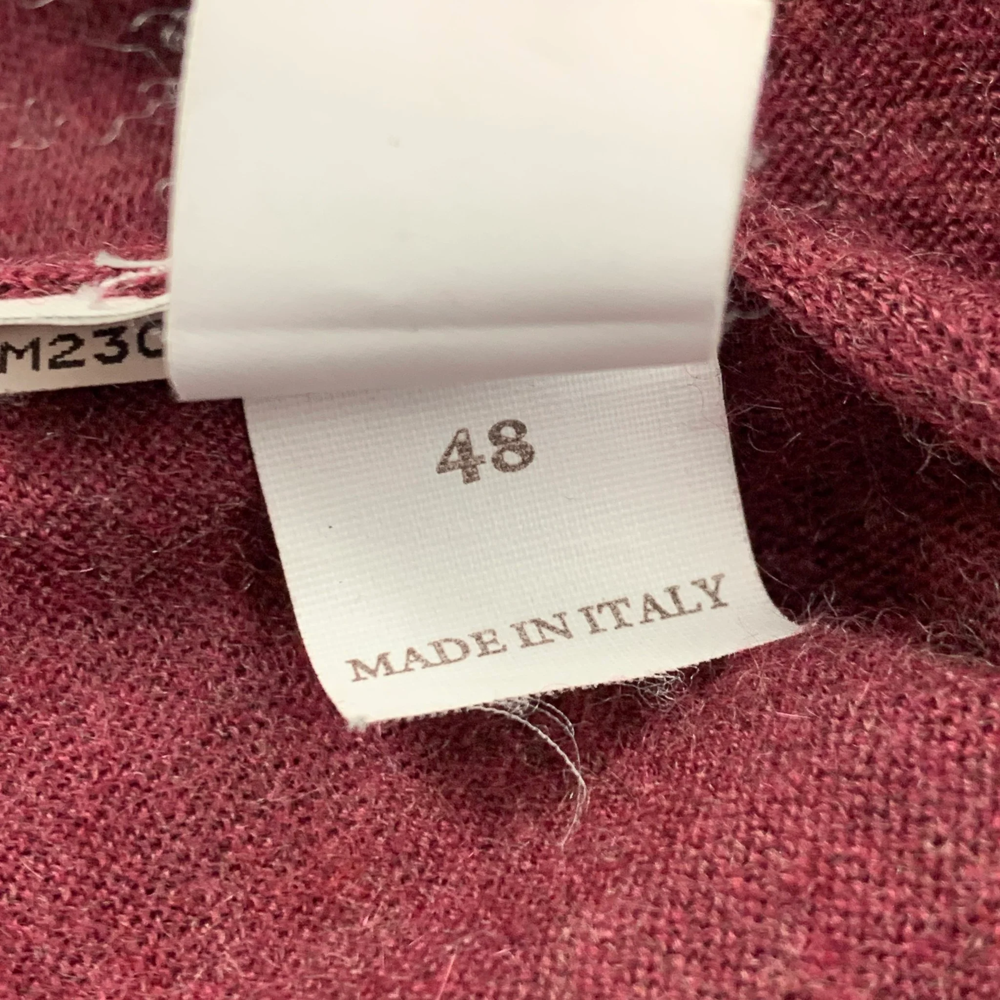 BRUNELLO CUCINELLI Size S Burgundy Cashmere Silk V-Neck Sweater - Image 5