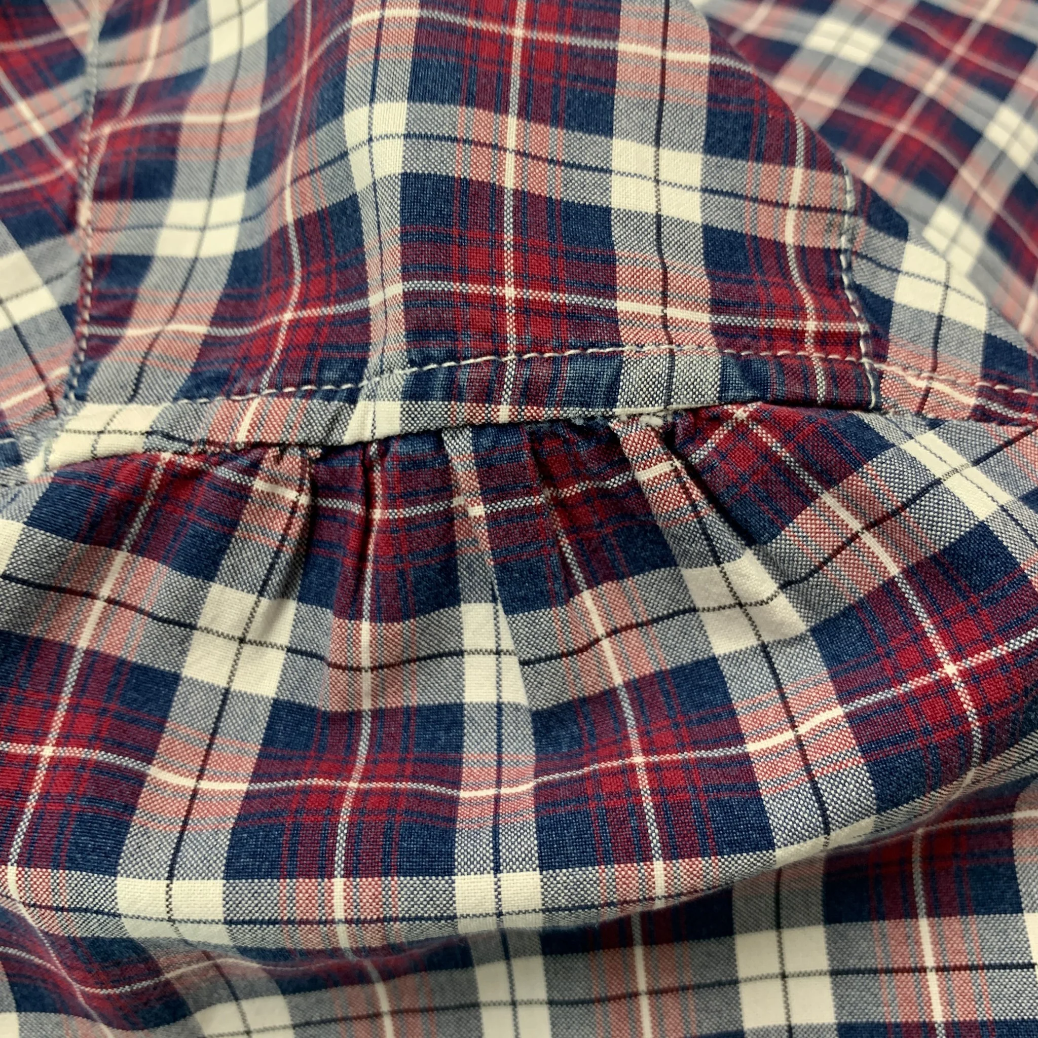 BRUNELLO CUCINELLI Size S Navy Burgundy Plaid Button Down Long Sleeve Shirt - Image 9