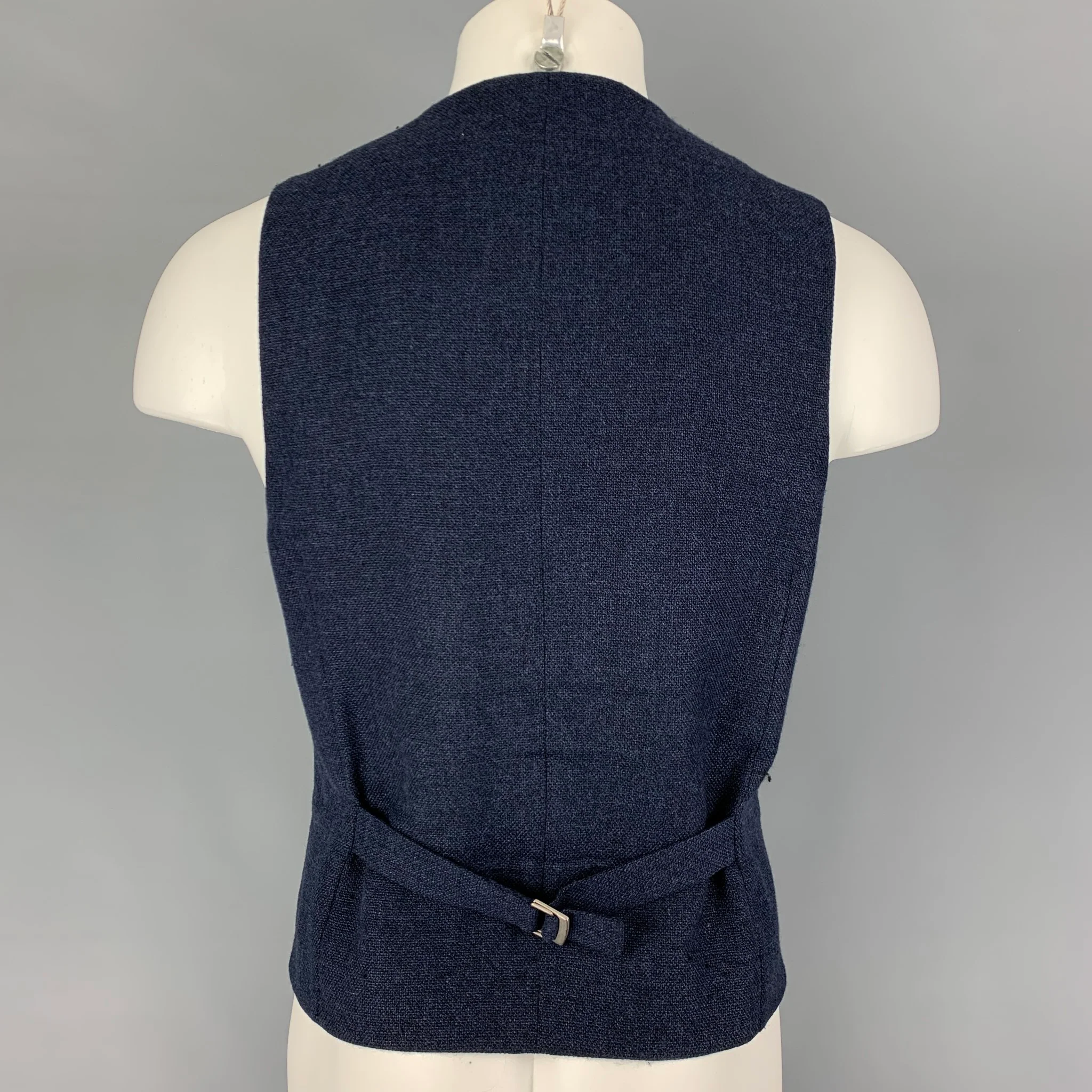 BRUNELLO CUCINELLI Size S Navy Lana Wool Vest - Image 3