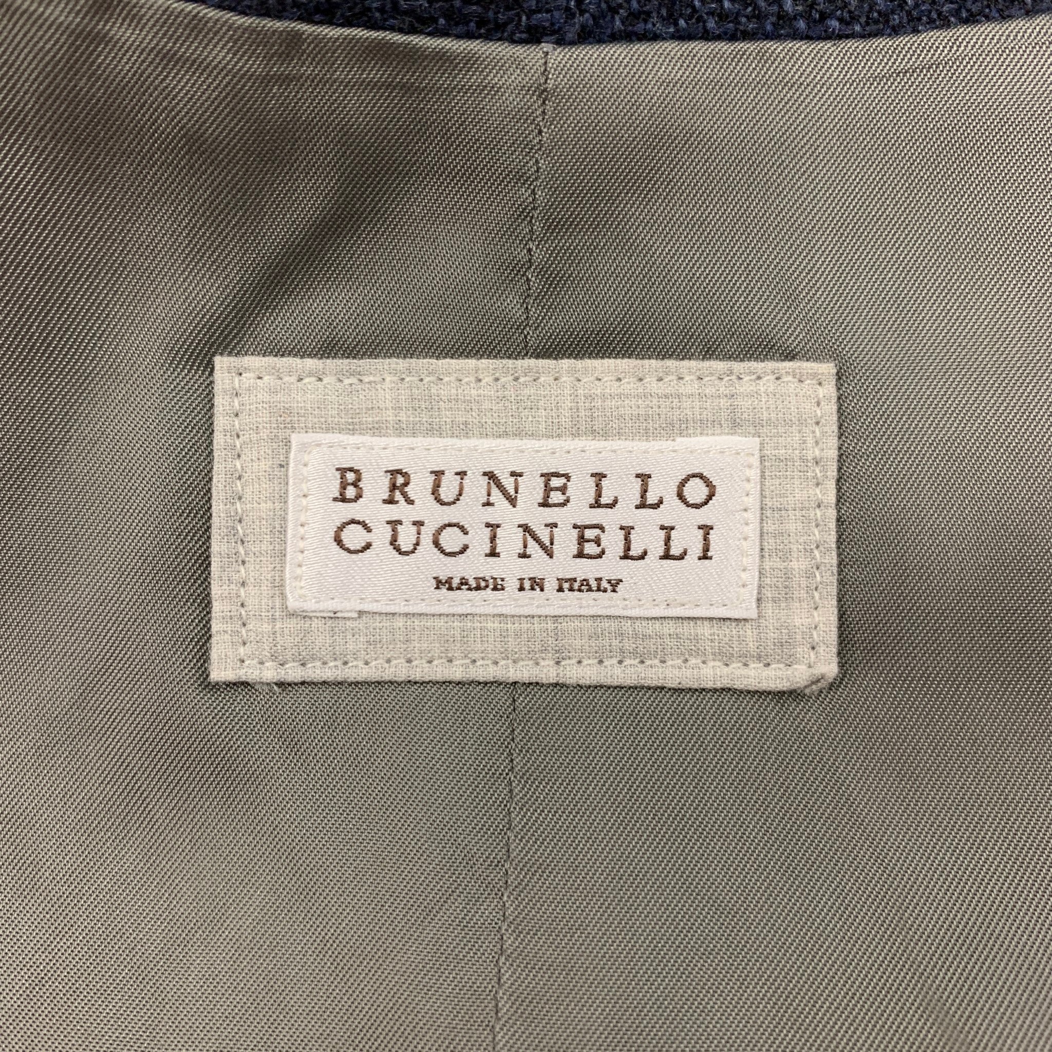 BRUNELLO CUCINELLI Size S Navy Lana Wool Vest - Image 7