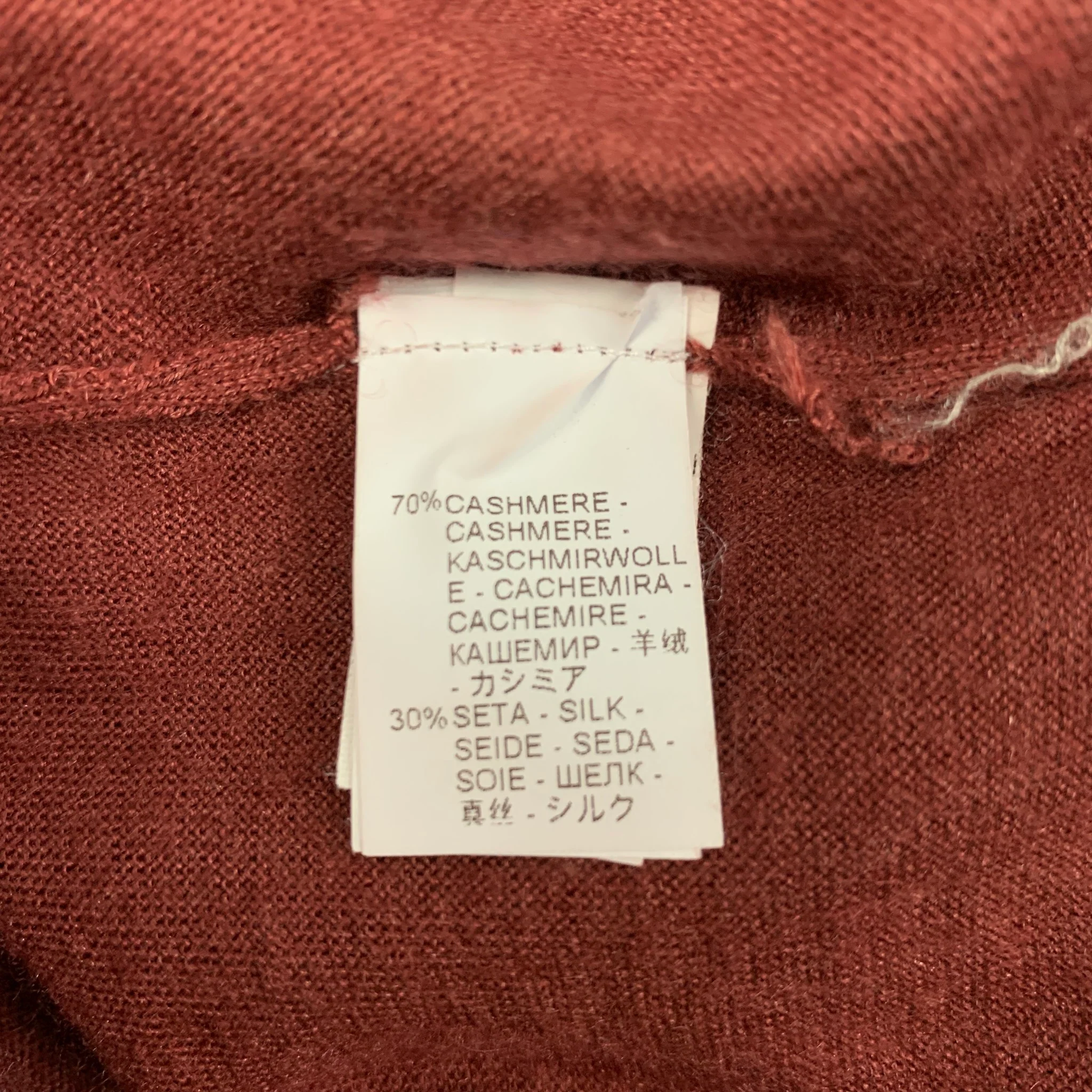 BRUNELLO CUCINELLI Size S Red Cashmere Silk Bomber Jacket - Image 4