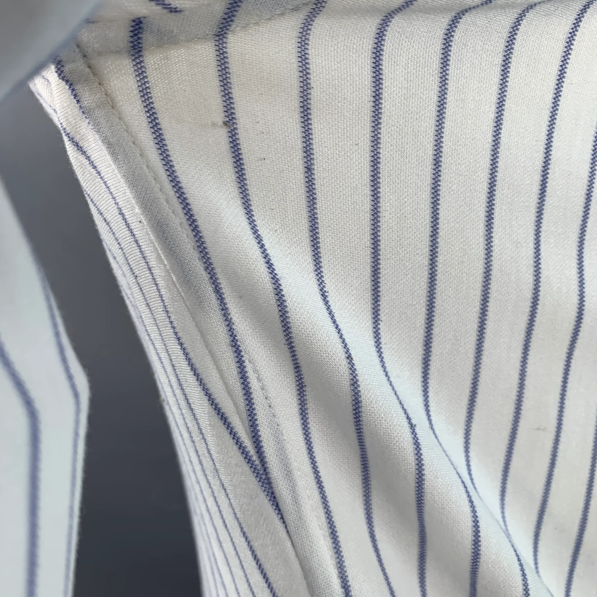 BRUNELLO CUCINELLI Size S White Blue Pinstripe Cotton Leisure Fit Long Sleeve Shirt - Image 6