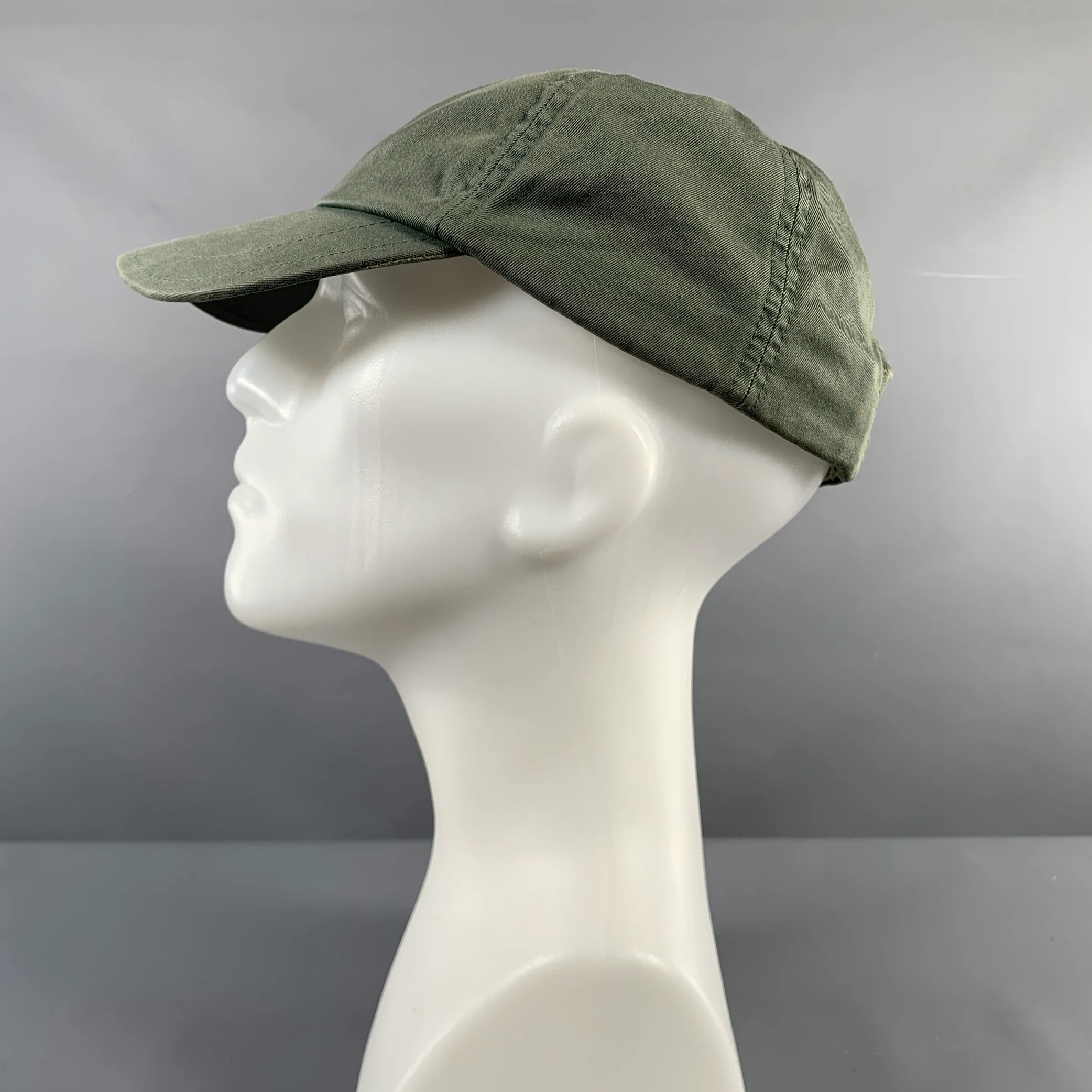 BRUNELLO CUCINELLI Size XL Green Twill Hats - Image 5