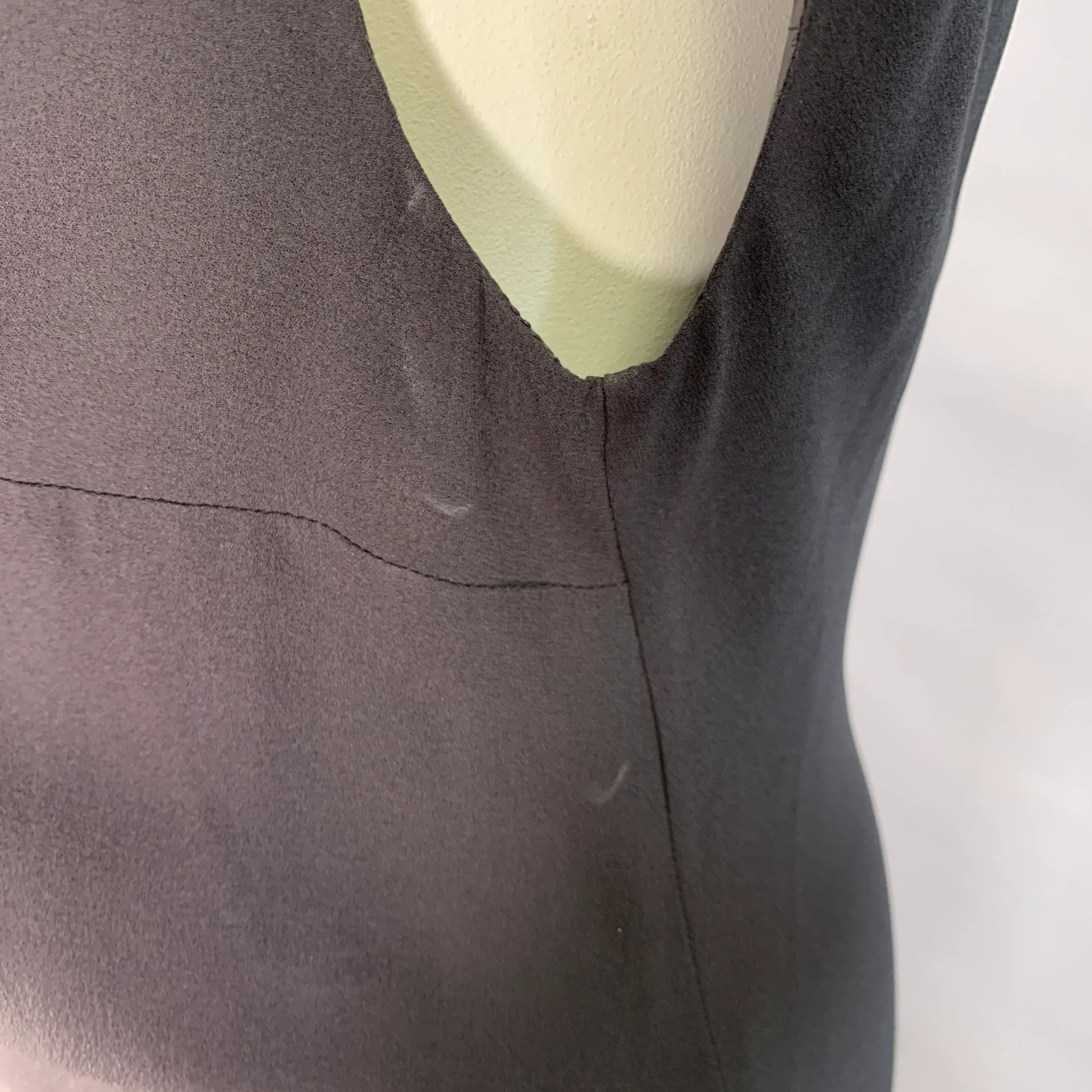 BRUNELLO CUCINELLI Size XL Grey Charcoal Silk Sleeveless Long Evening Gown - Image 6