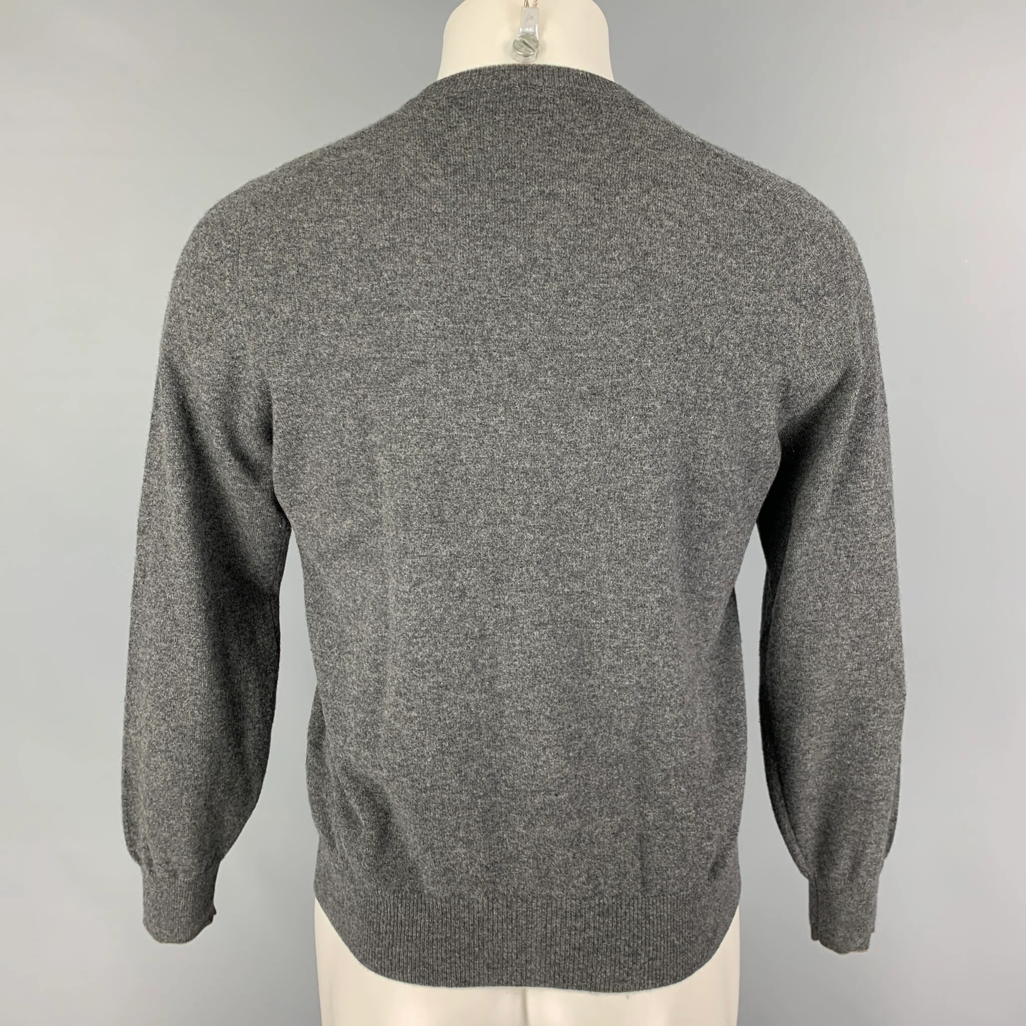BRUNELLO CUCINELLI Size XS Gray Cashmere V-Neck Sweater - Image 3