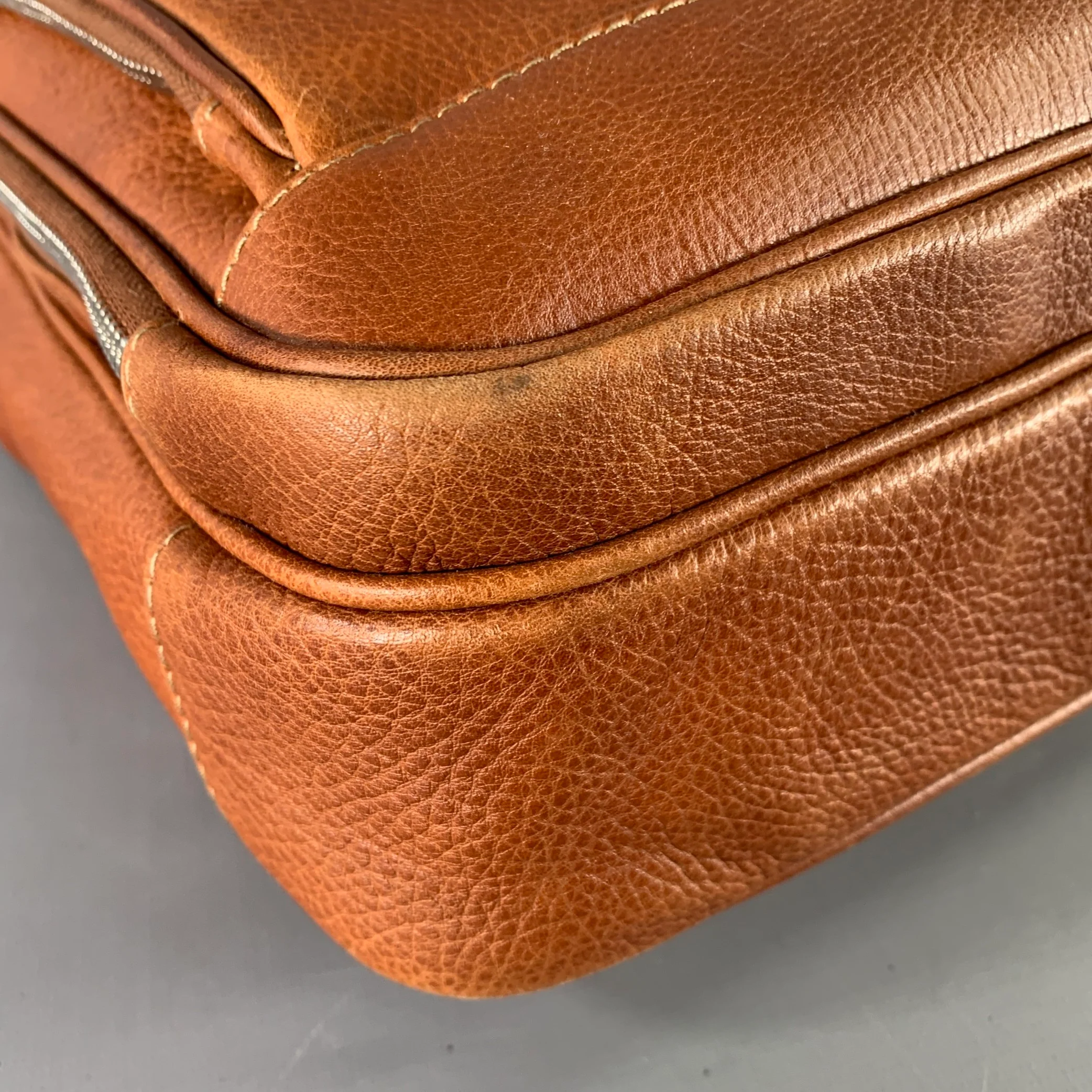 BRUNELLO CUCINELLI Tan Leather Briefcase Bag - Image 9