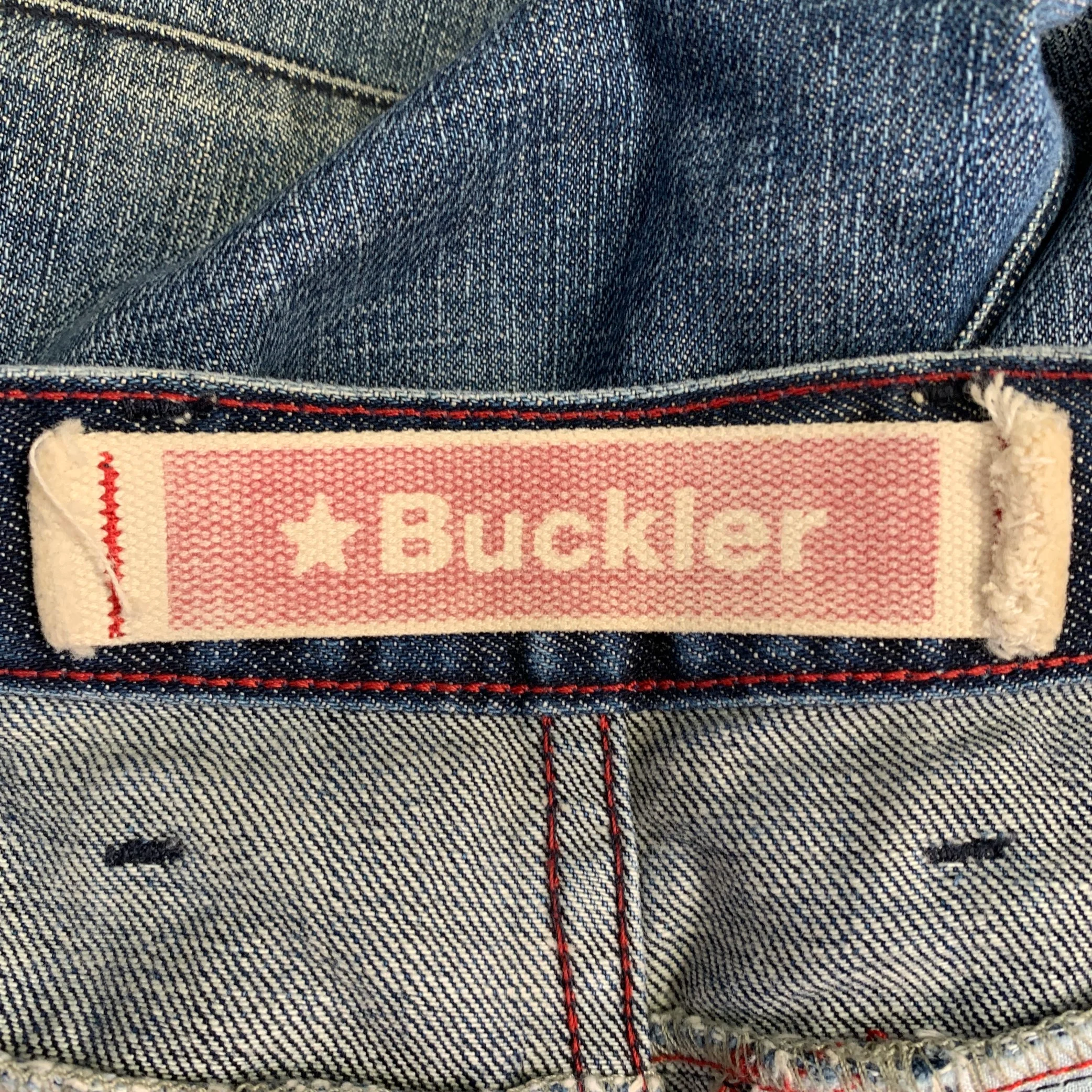BUCKLER Size 31 Blue Cotton Denim Straight Jeans - Image 4